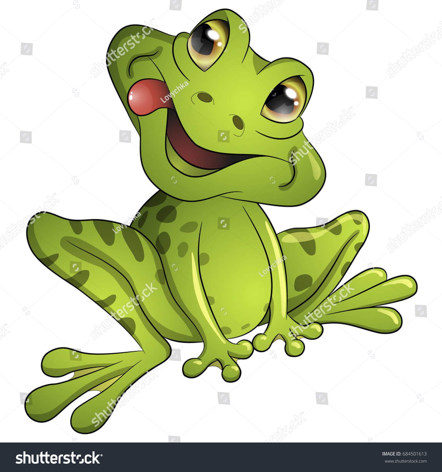 Funny Smiling Frog Stock Vector (Royalty Free) 684501613