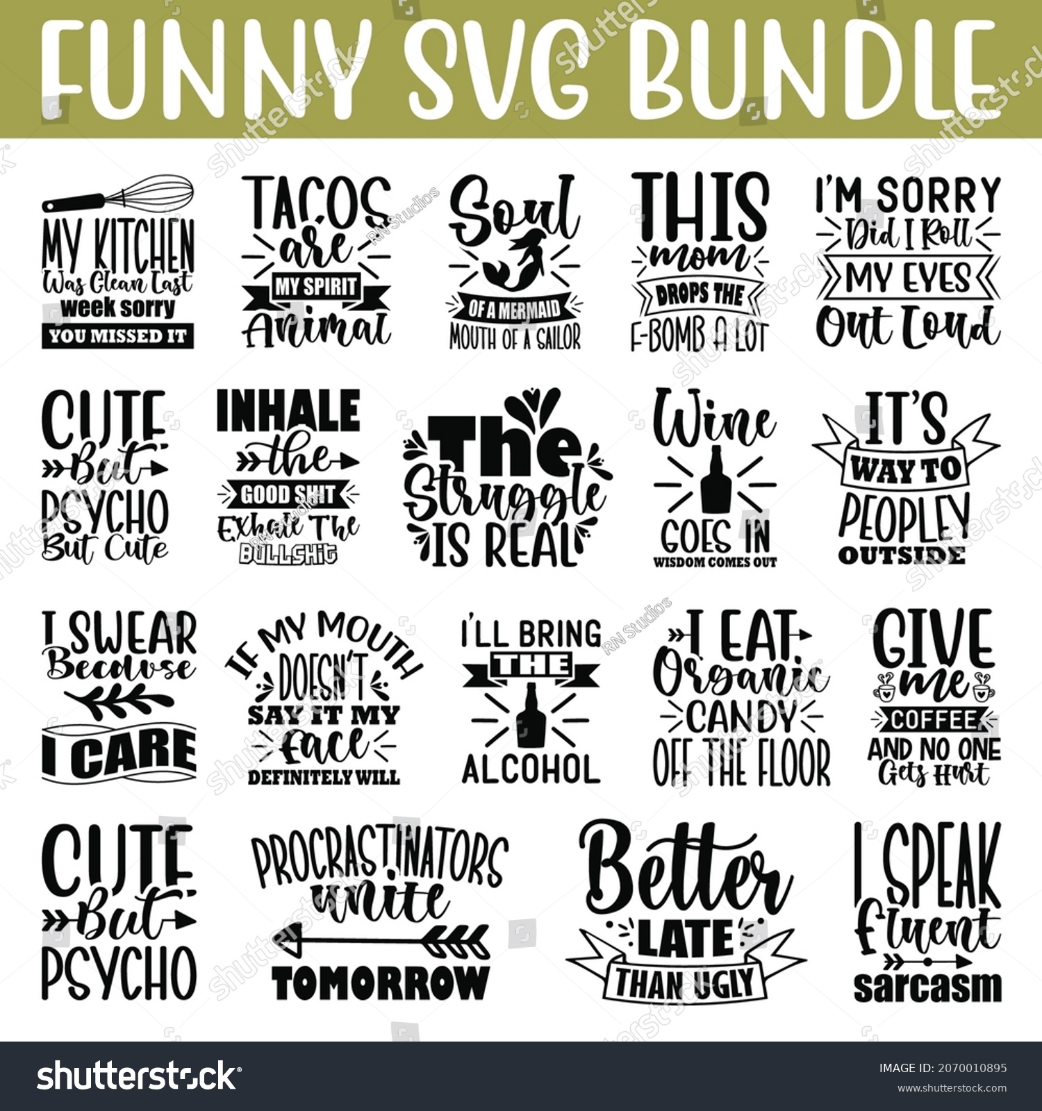 SVG of Funny SVG Bundle.Funny  T-shirt Design SVG Bundle. svg