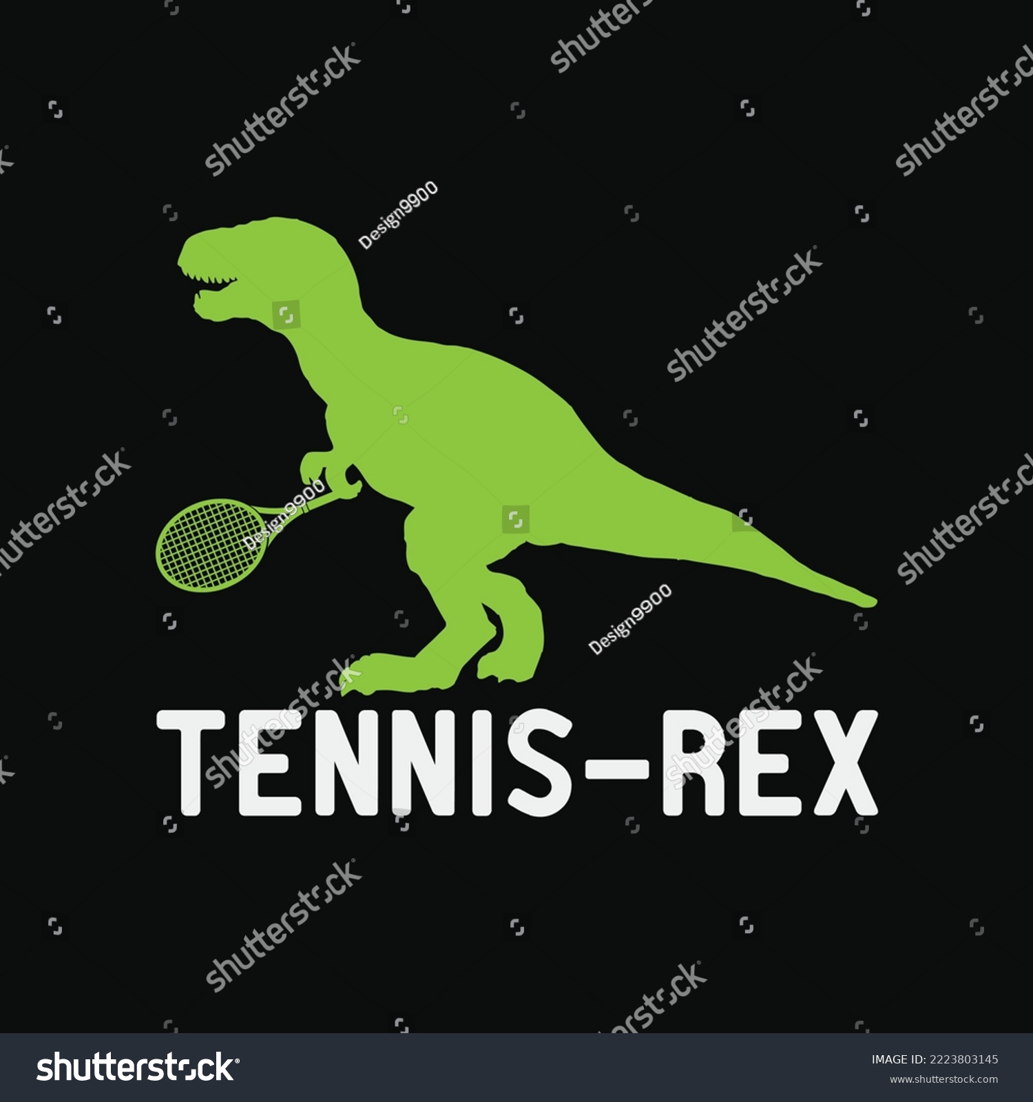SVG of Funny T-Rex Dinosaur Dino Tennis Player TENNIS-REX svg cricut cut files svg