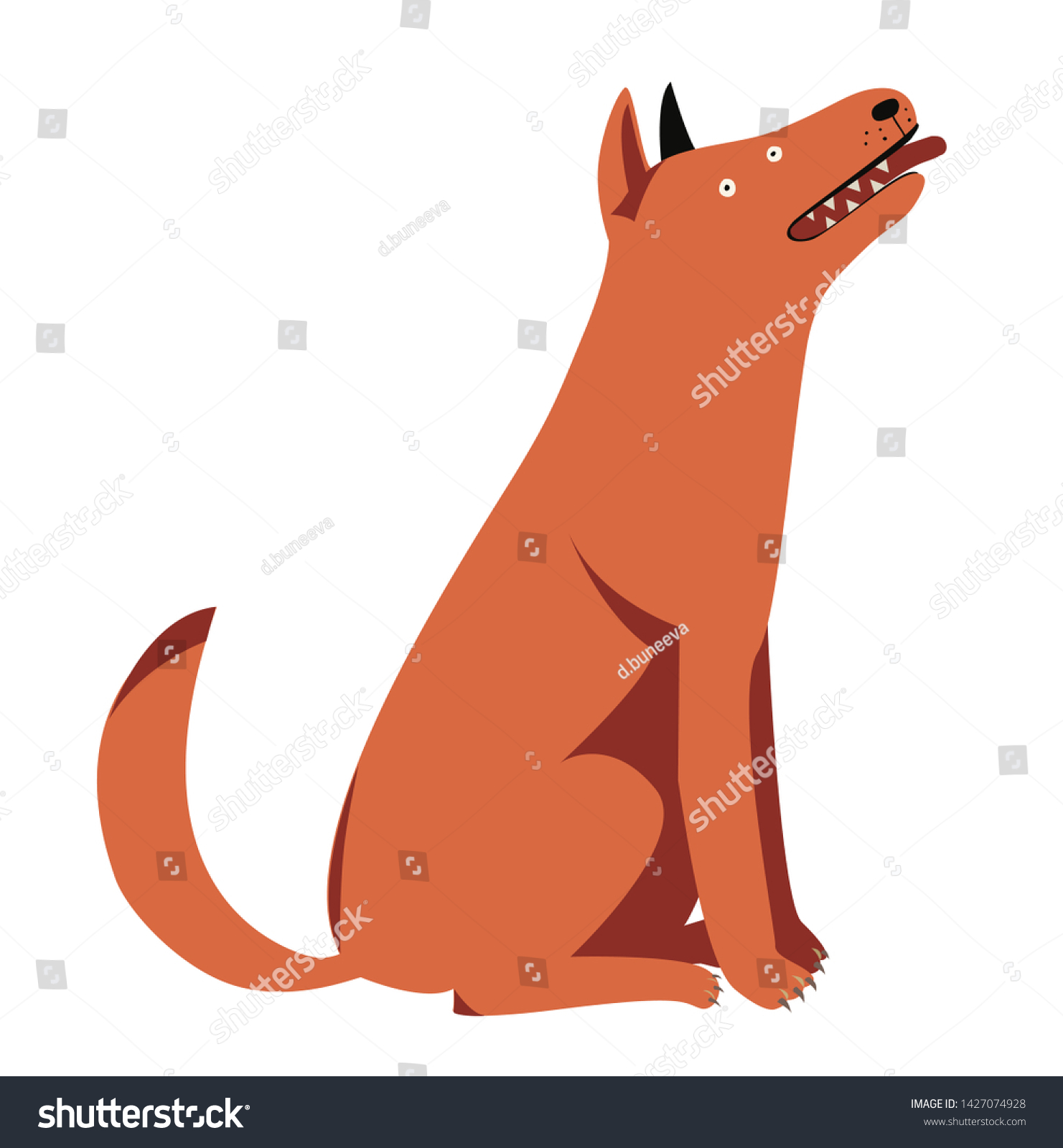 Funny Vector Cartoon Ginger Dog vector de stock (libre de regalías