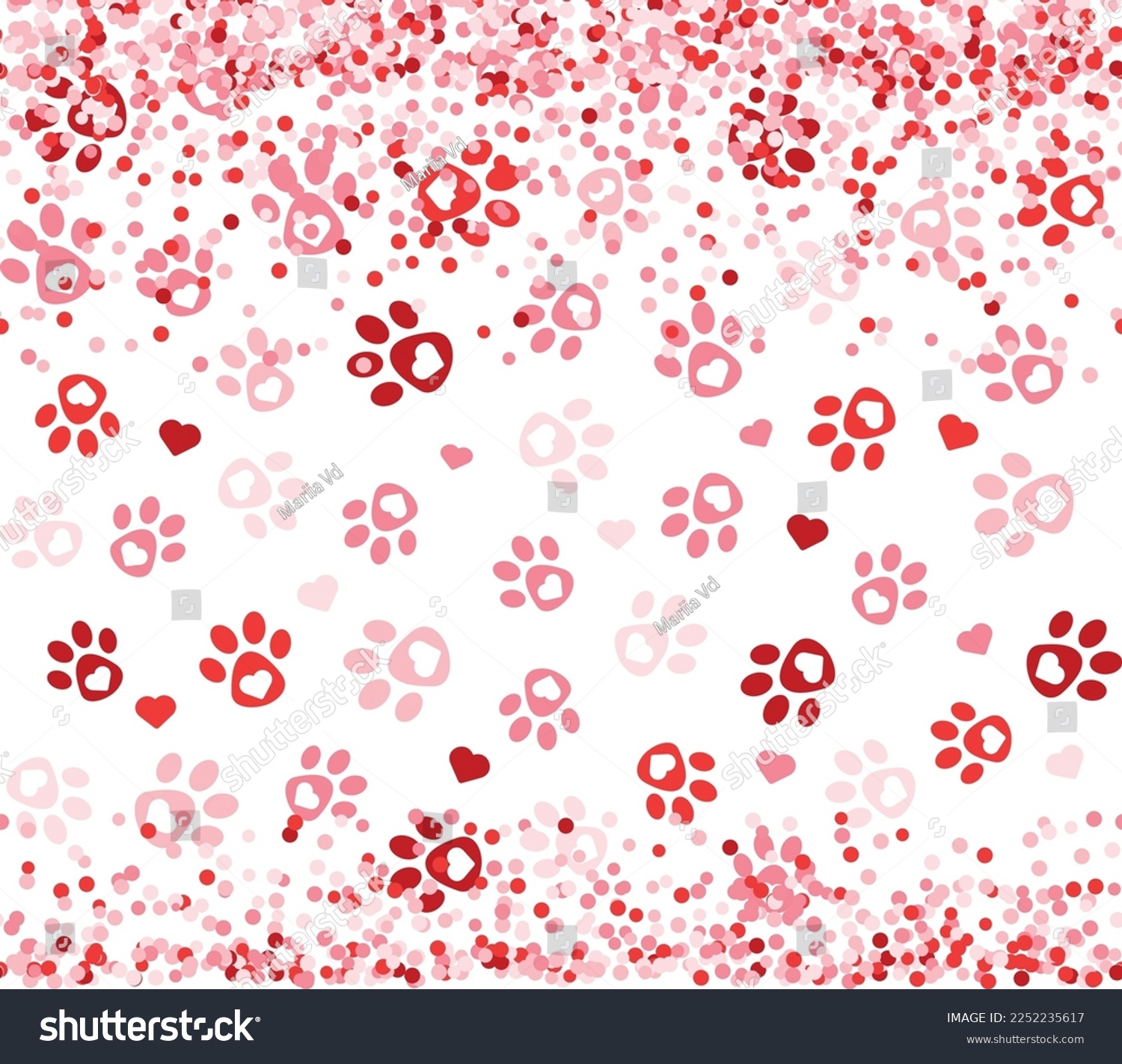 SVG of Funny vector my Valentine has paws pattern. Pink background for holiday card or sublimation design. svg