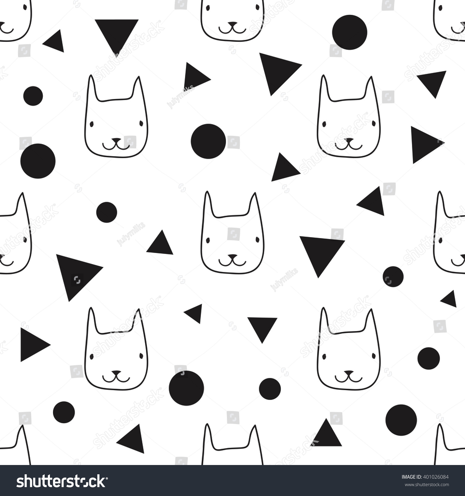 Funny Vector Seamless Pattern Animals Wallpaper Stock ...