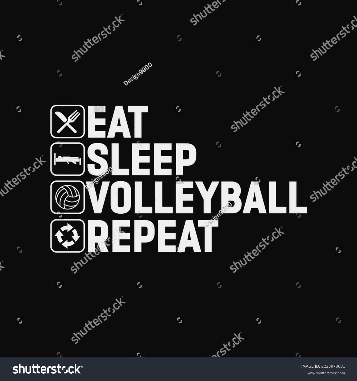 SVG of Funny Volleyball Player Gift design Eat Sleep Volleyball svg cut files svg