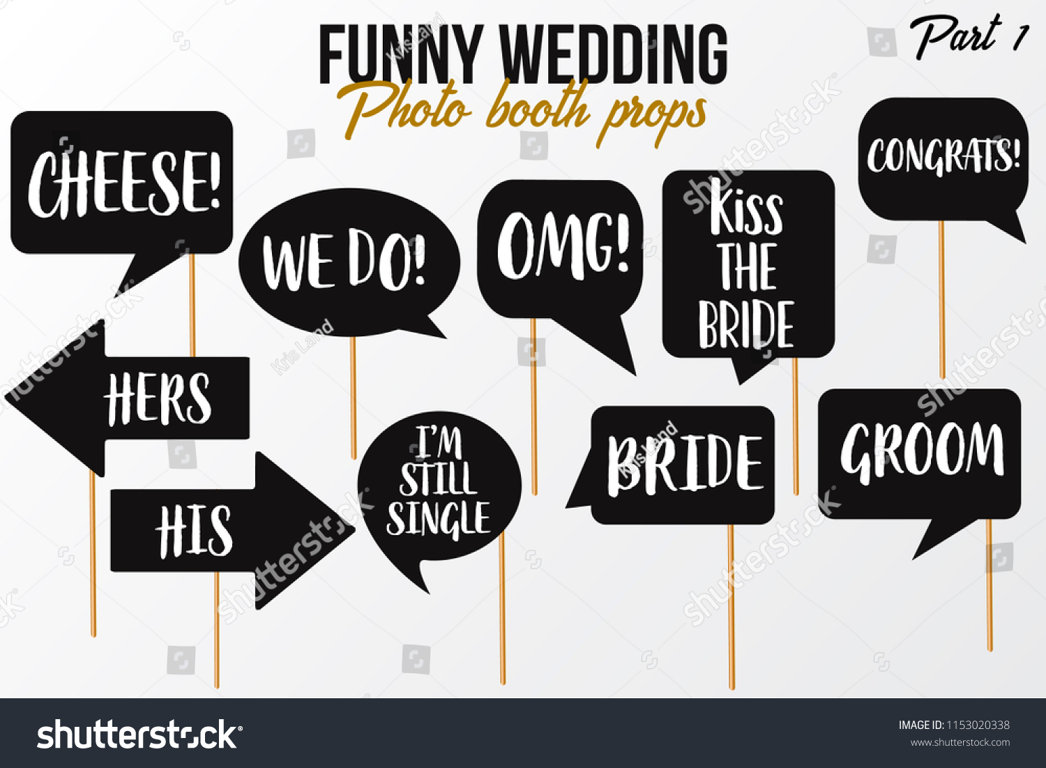 funny wedding photo booth props