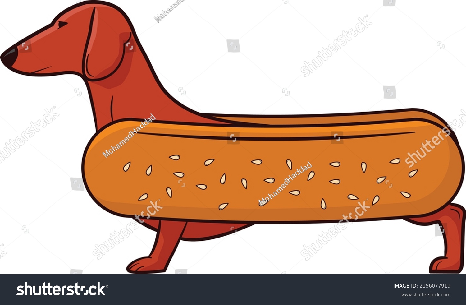 SVG of funny Weiner dog vector illustration svg