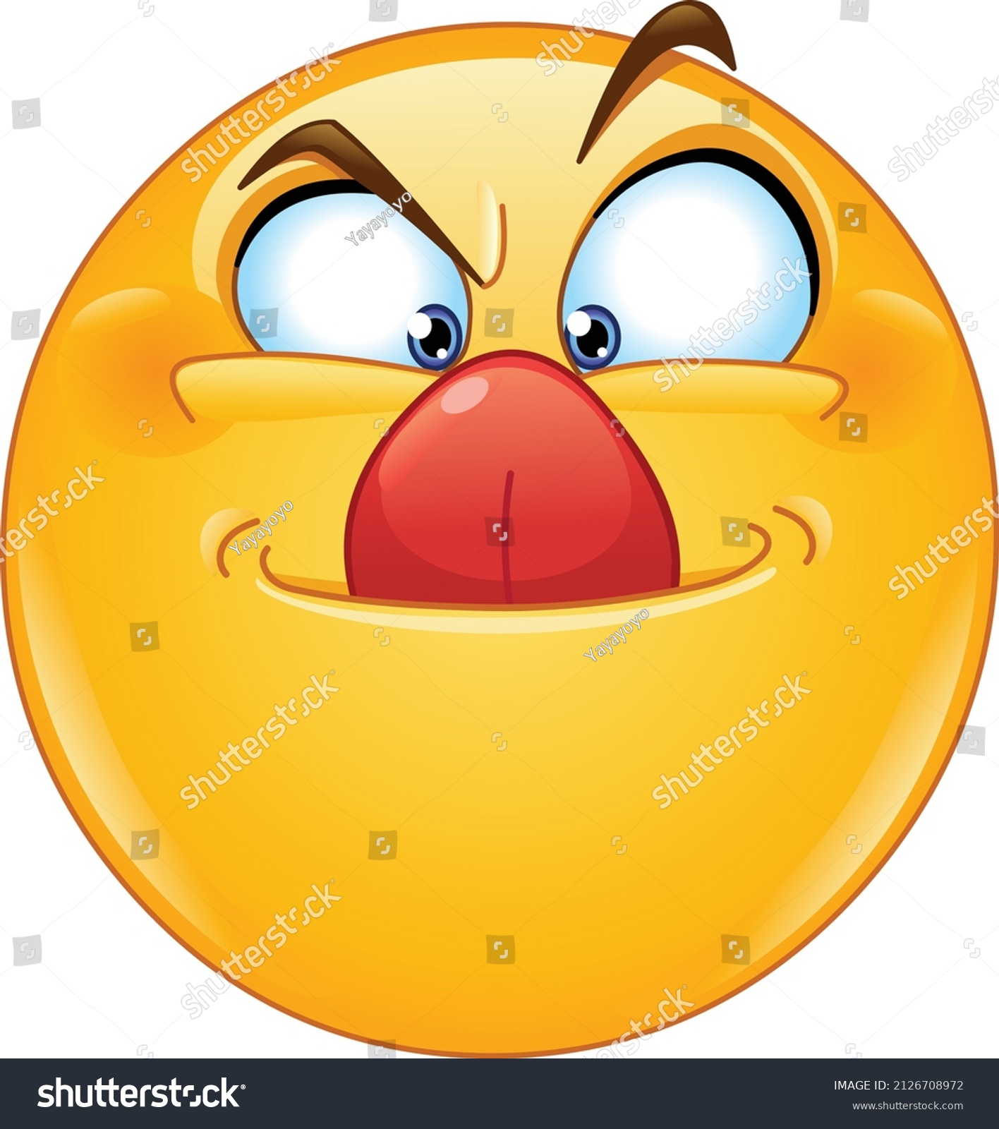 Funny Yellow Ball Licking Touching Nose Stock Vector (Royalty Free ...