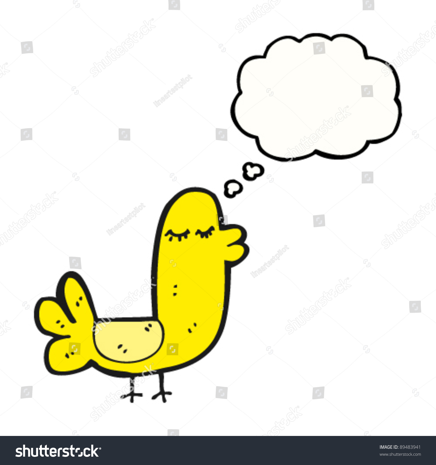 Funny Yellow Bird Cartoon Stock Vector (Royalty Free) 89483941