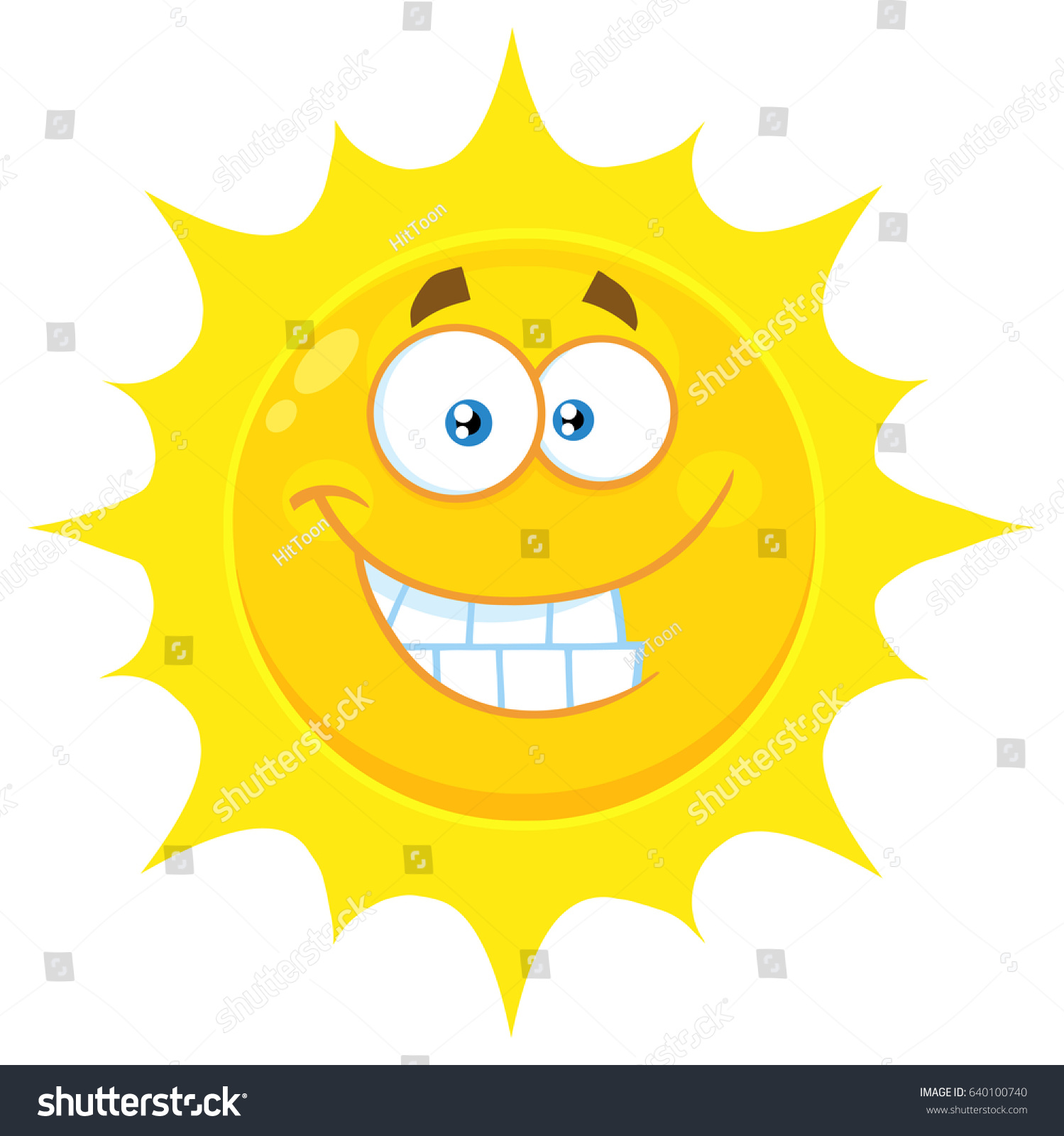 Funny Yellow Sun Cartoon Emoji Face Stock Vector Royalty Free 640100740 5591