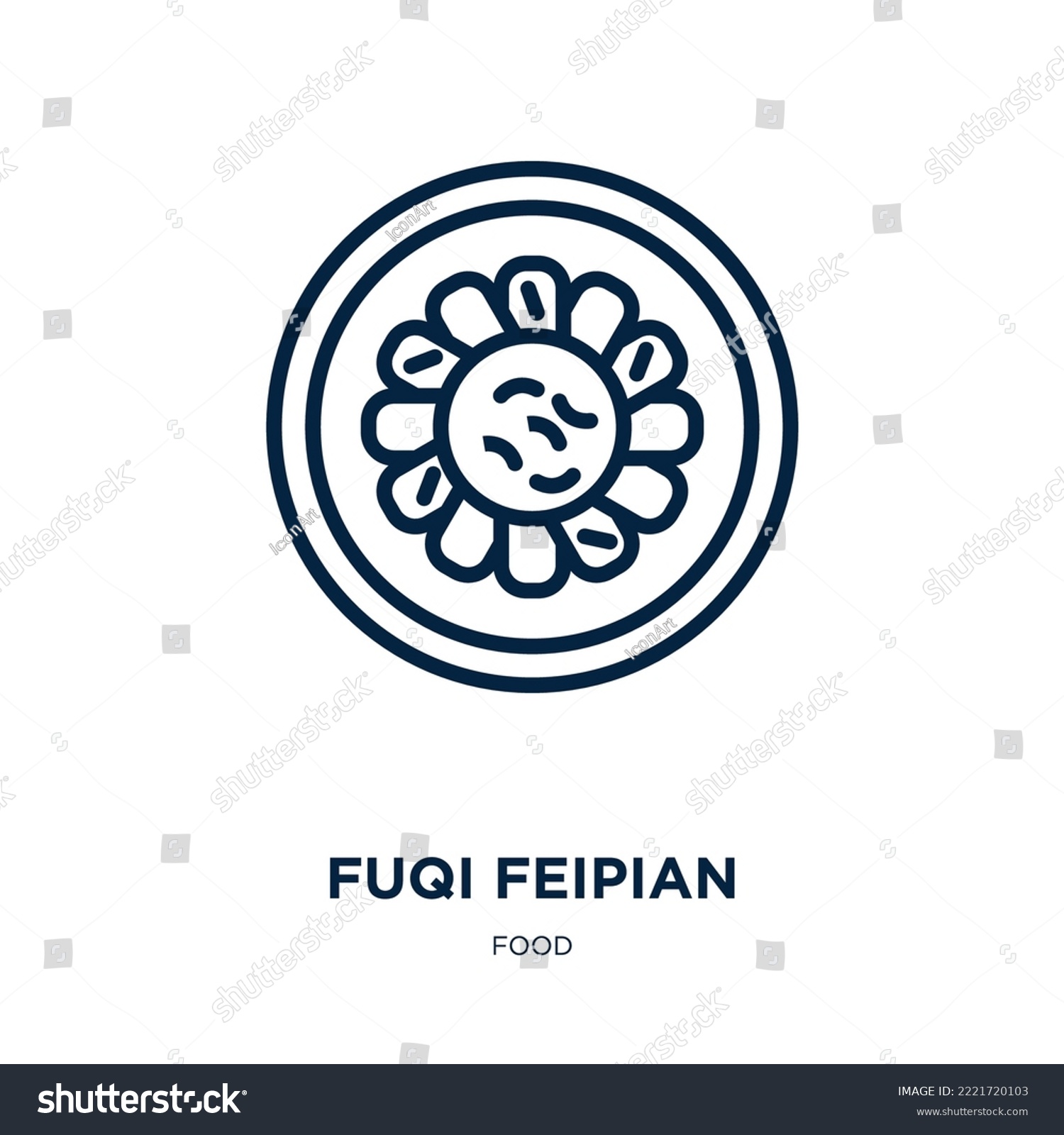 SVG of fuqi feipian icon from food collection. Thin linear fuqi feipian, mein, chinese outline icon isolated on white background. Line vector fuqi feipian sign, symbol for web and mobile svg