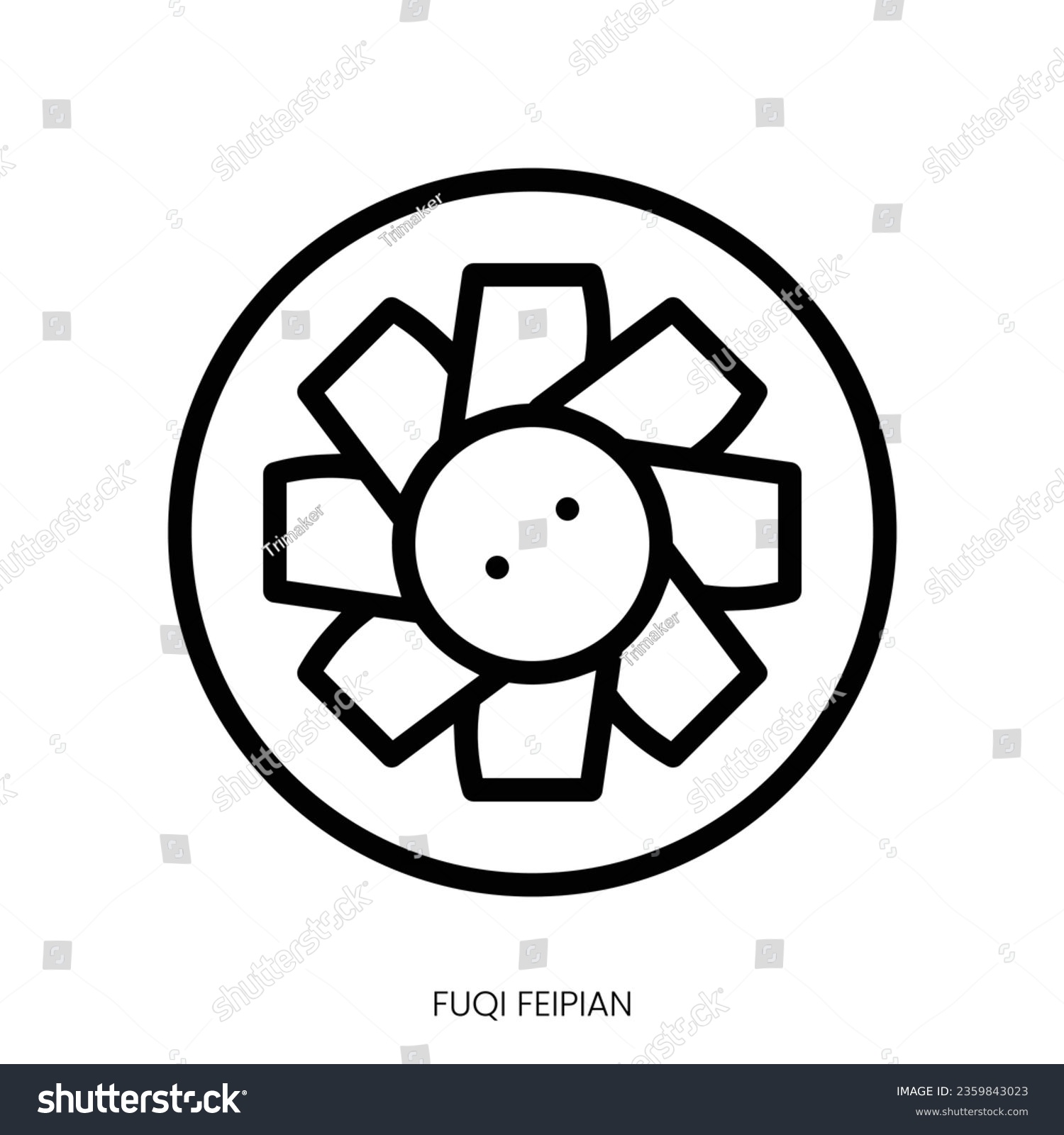 SVG of fuqi feipian icon. Line Art Style Design Isolated On White Background svg