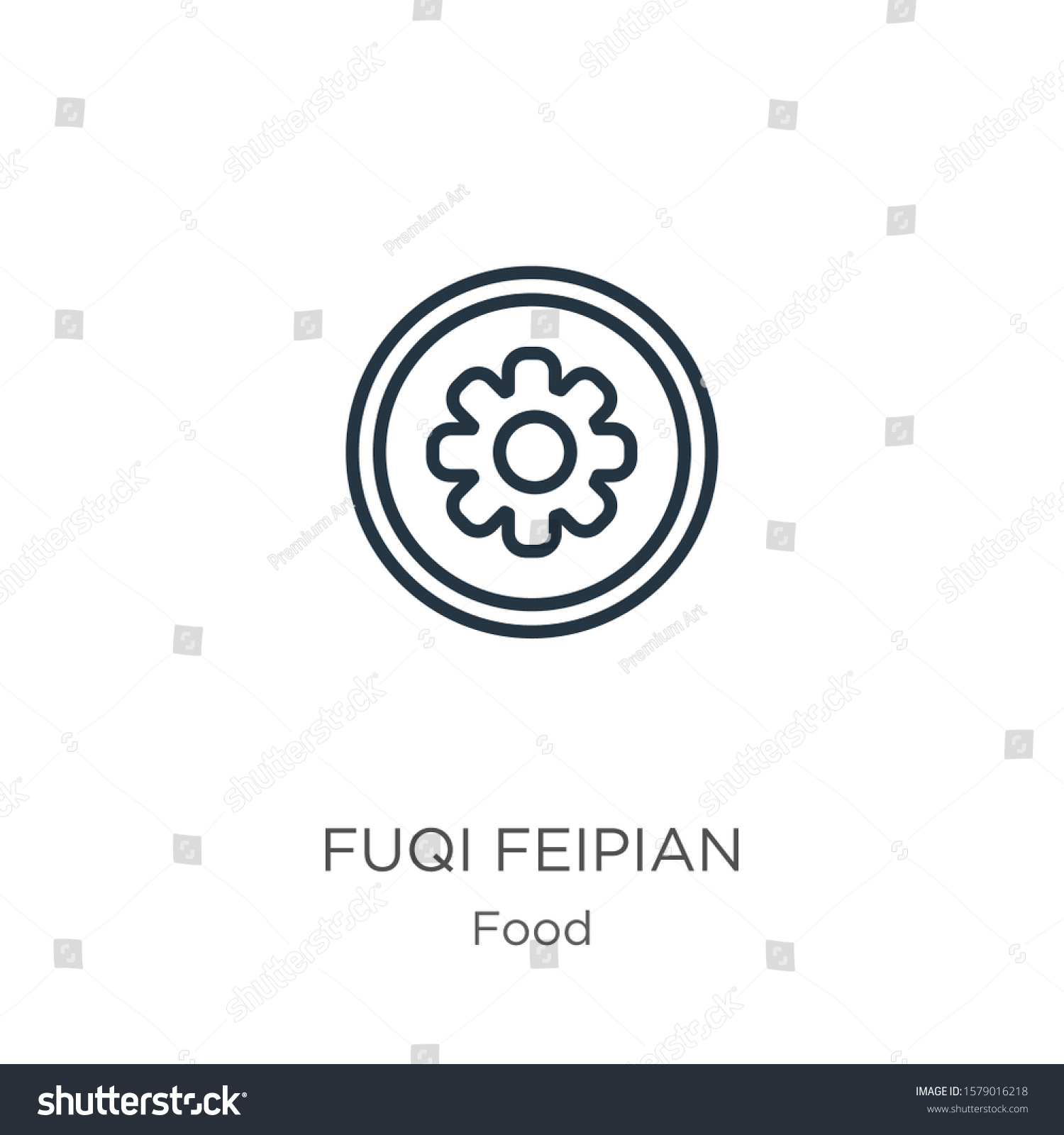 SVG of Fuqi feipian icon. Thin linear fuqi feipian outline icon isolated on white background from food collection. Line vector sign, symbol for web and mobile svg