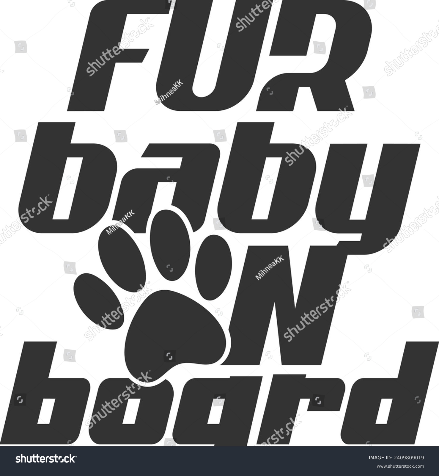 SVG of Fur Baby On Board - Funny Car Sticker svg