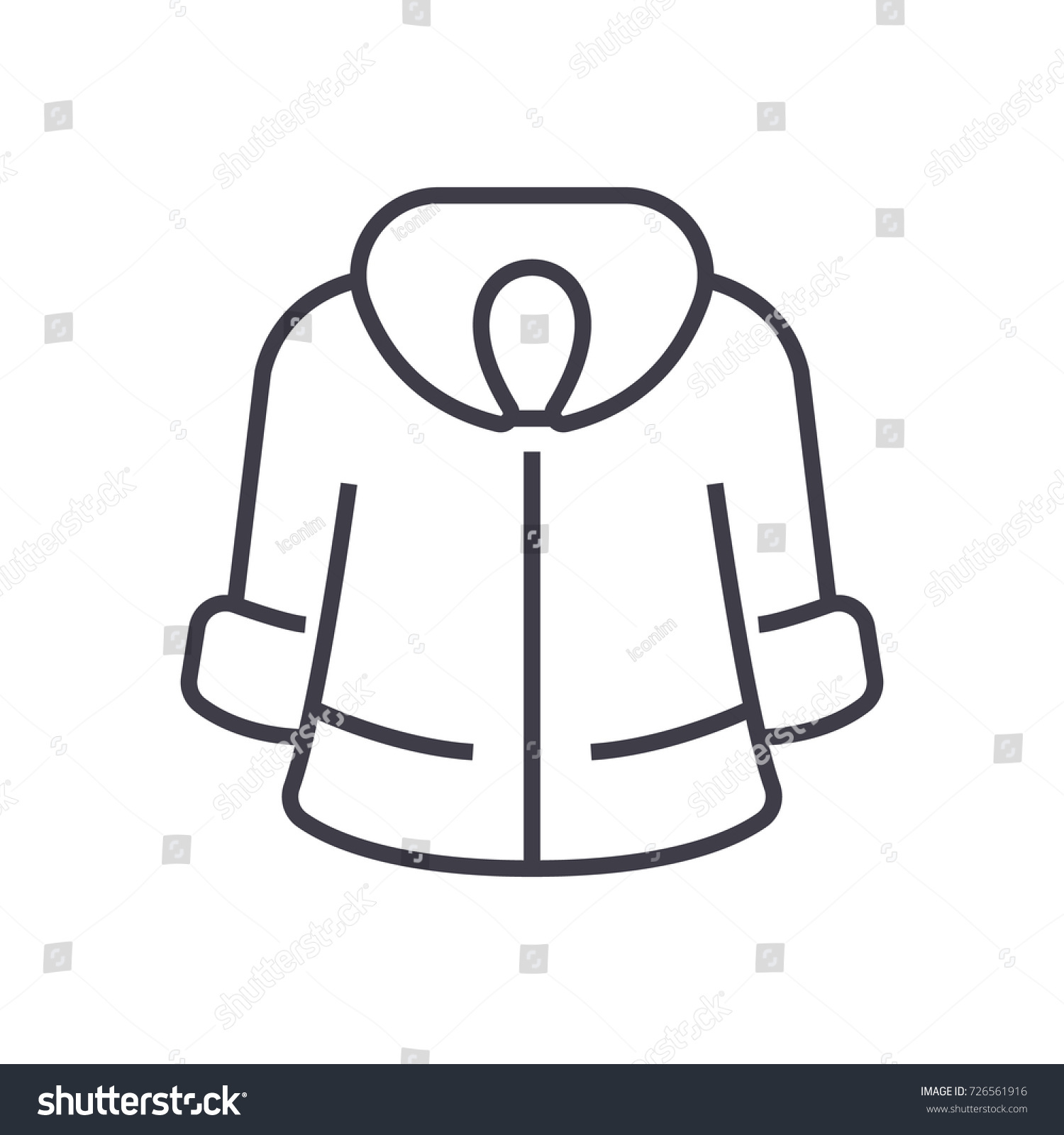 Fur Coat Vector Line Icon Sign Stock Vector 726561916 - Shutterstock