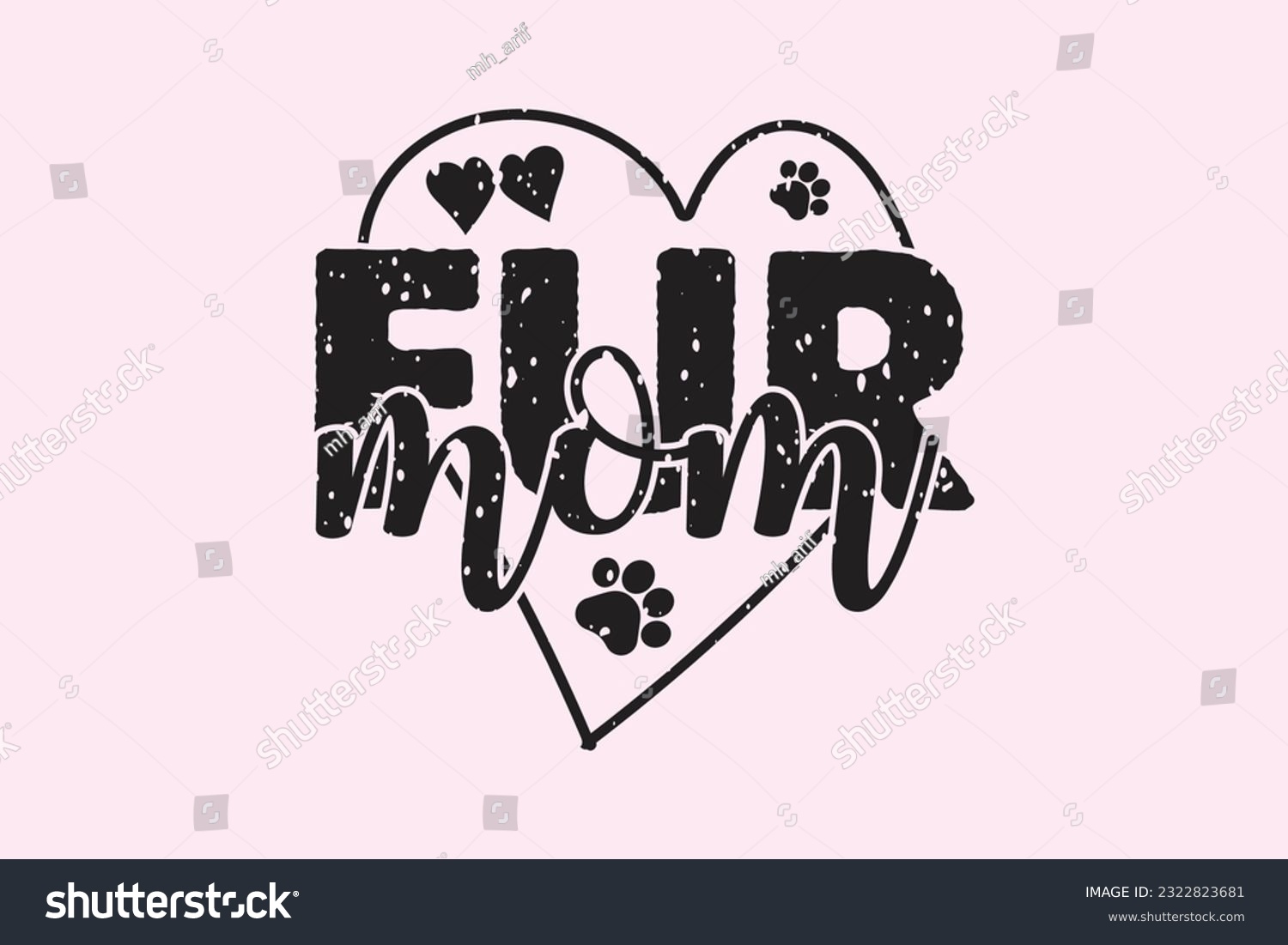 SVG of Fur Mom Heart SVG Dog Lover Sublimation, Digital Download, shirt, mug, Cricut Svg, Silhouette Svg, svg, dxf, eps, png. Funny Quotes | Typography Design | T-shirt Design svg