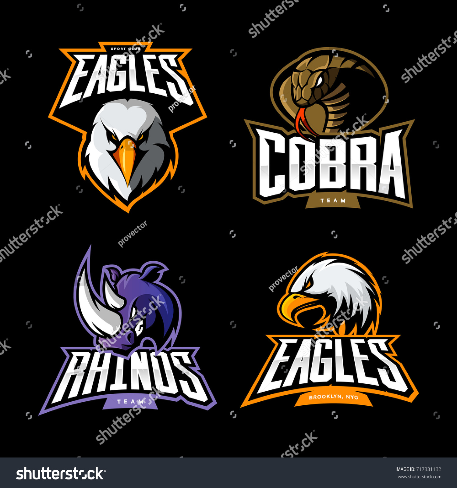 Furious Cobra Eagle Rhino Vector Logo Stock Vector (Royalty Free ...