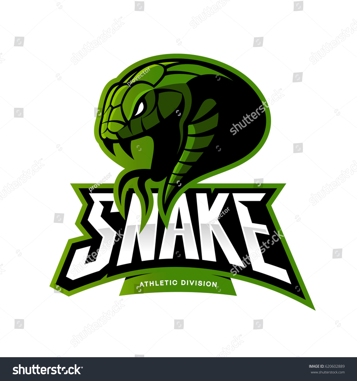 Furious Green Snake Sport Vector Logo Stock Vector 620602889 Shutterstock Green Concept Logo Vectors
