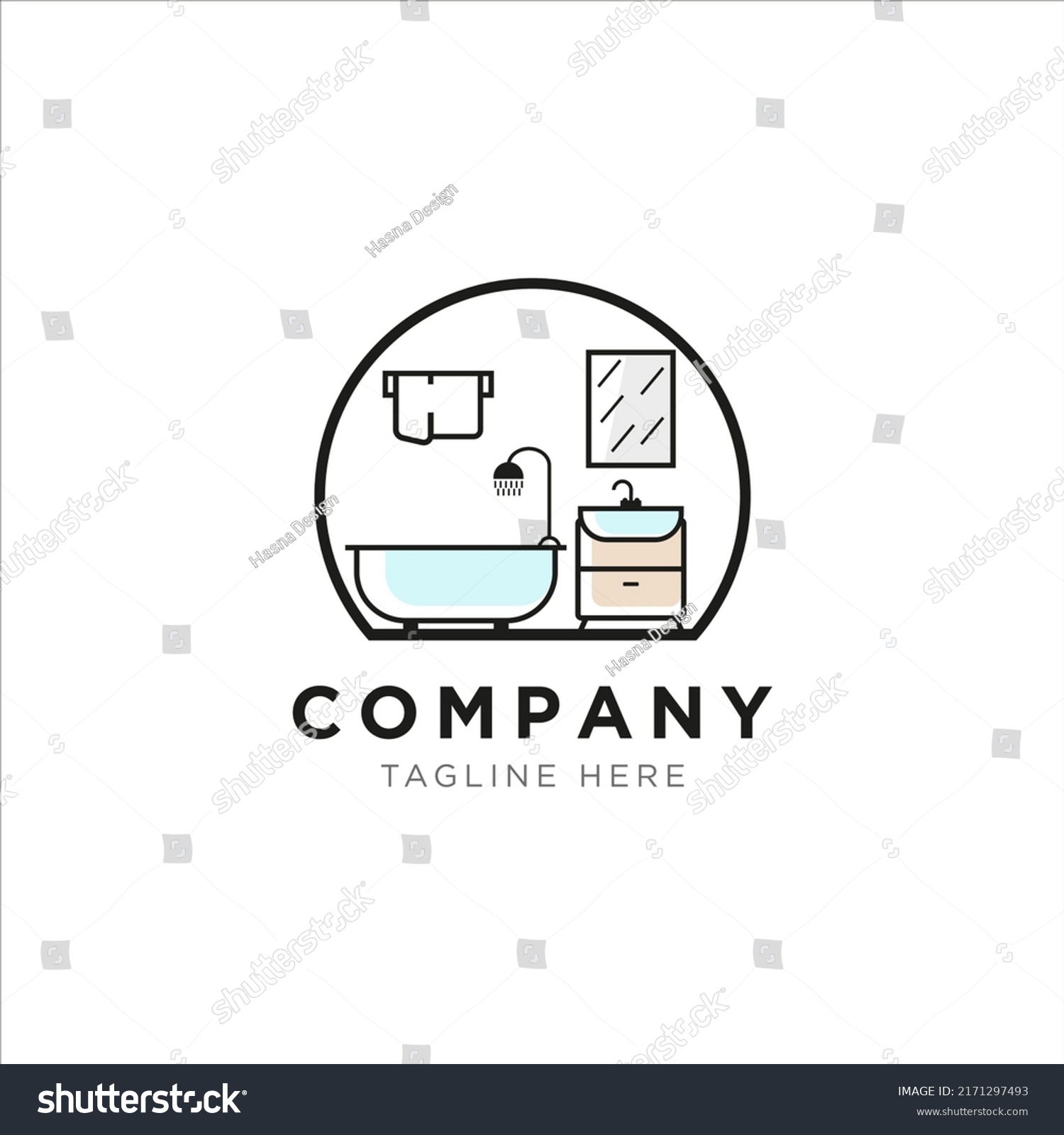 Furniture Interior Bathroom Logo Vector Template Stock Vector (Royalty ...