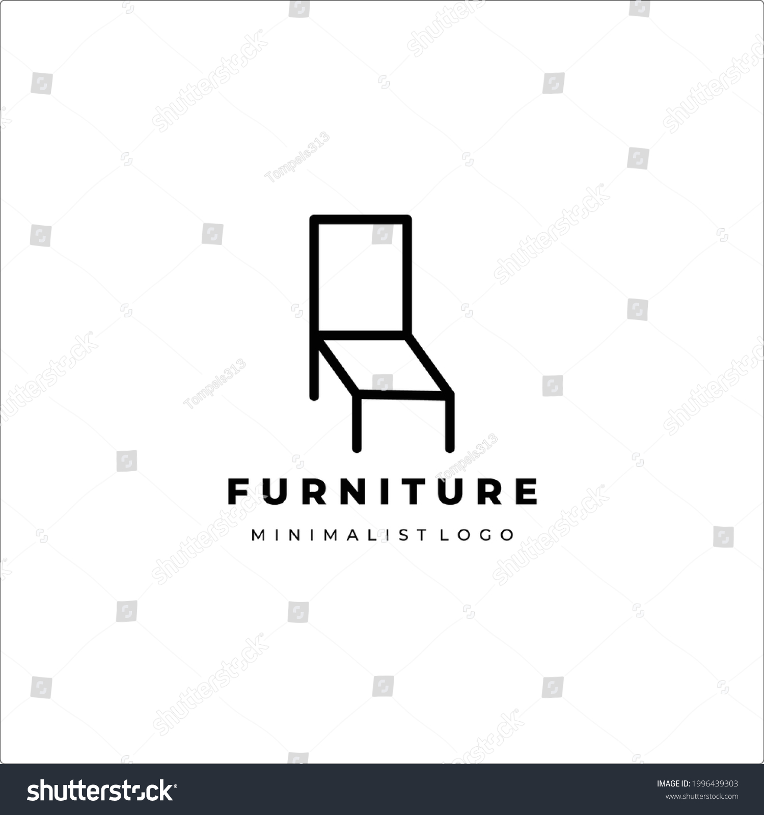 Furniture Line Art Simple Design Logo Stock Vector (royalty Free 