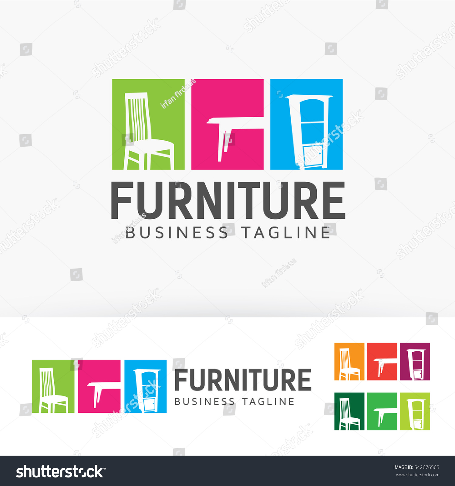 Furniture Logo Design Furniture Store Interior Stock Vector (Royalty ...