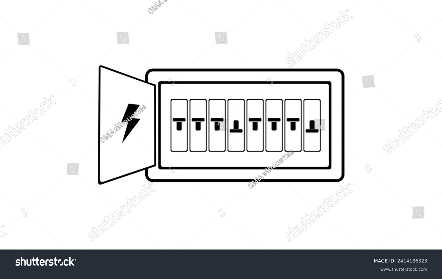 SVG of Fuse board box, black isolated silhouette svg