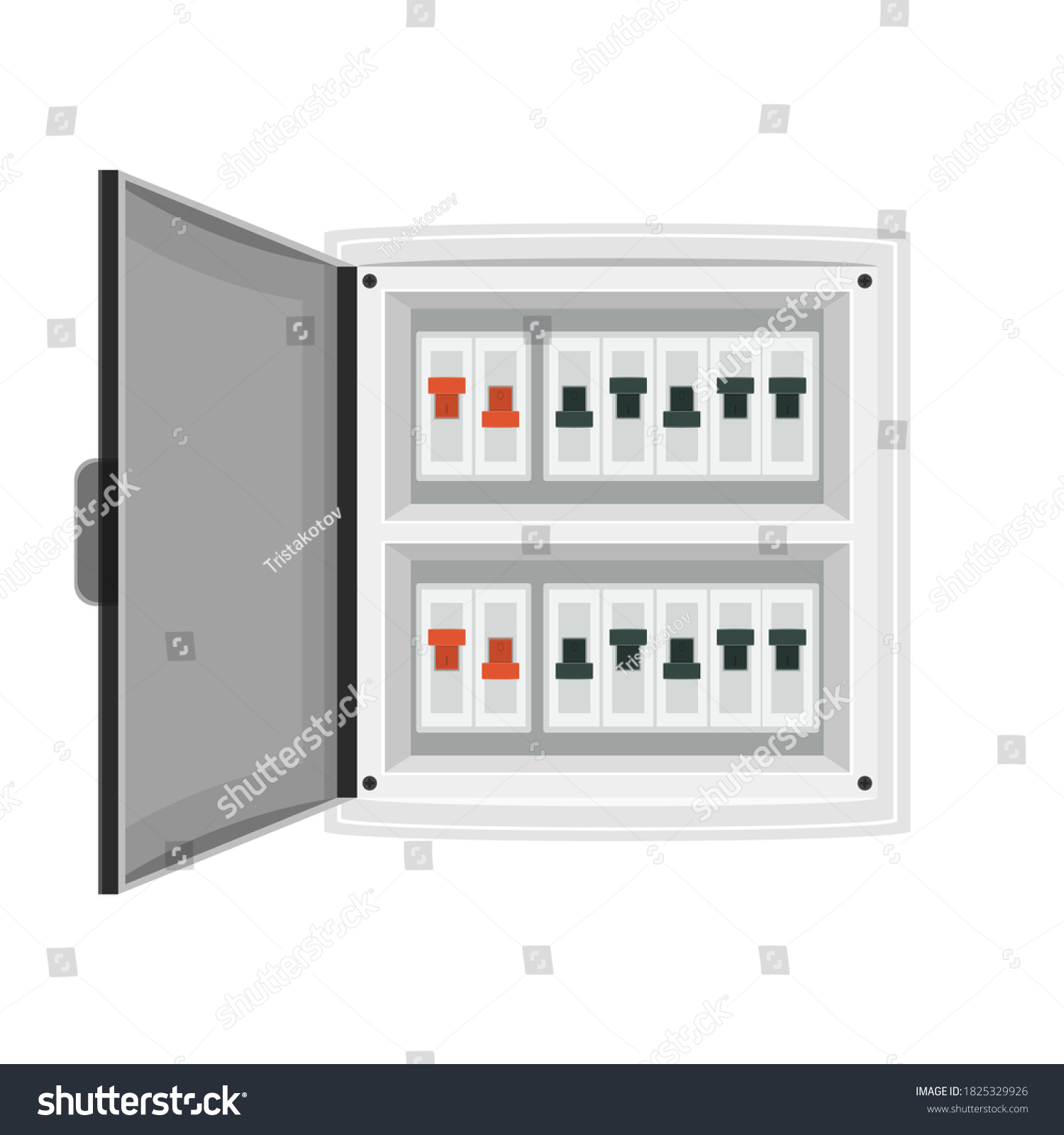 SVG of Fuse board box. Electrical power switch panel. Electricity equipment. Vector EPS 10. svg