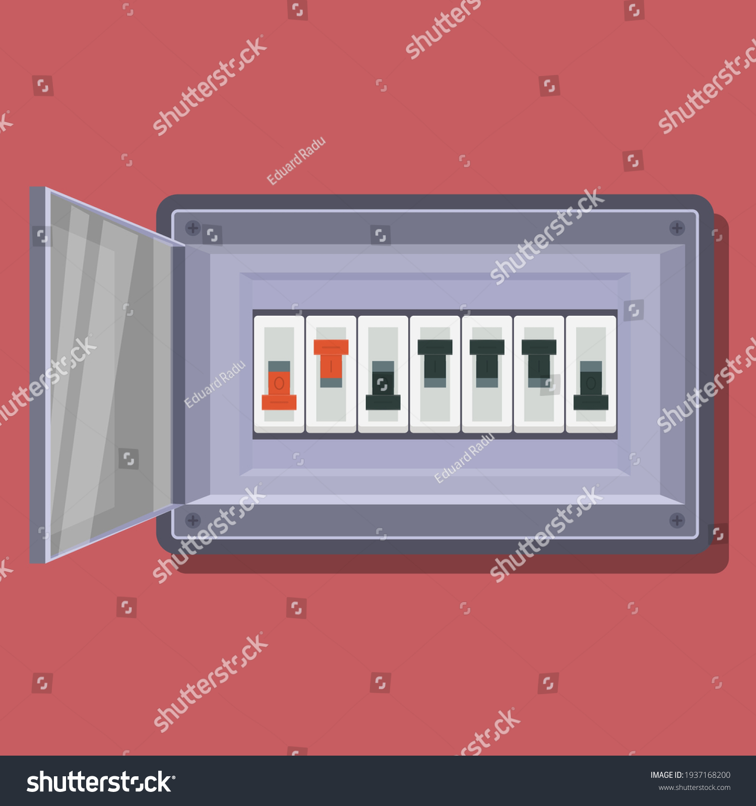 SVG of Fuse box. Electrical power switch panel svg