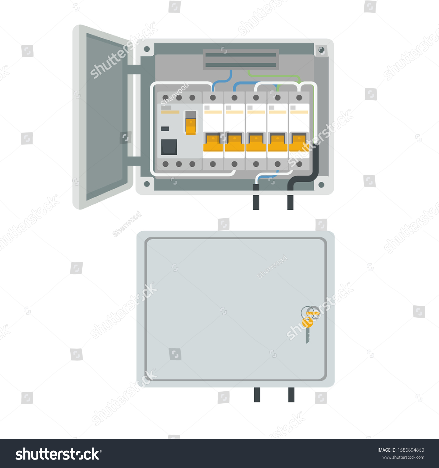 SVG of Fuse box. Electrical power switch panel. Electricity equipment. Vector svg