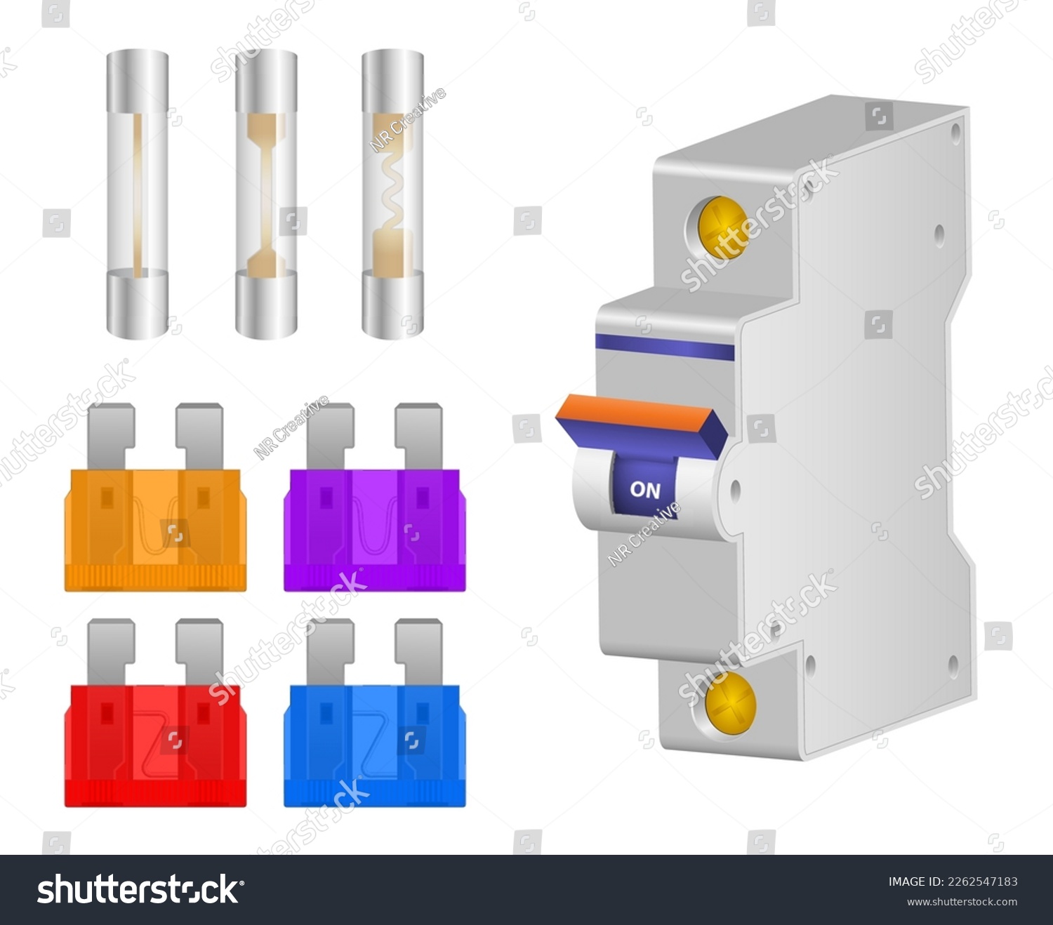 SVG of fuse box electrical switch panel mcb modular isolated - 3d illustration svg