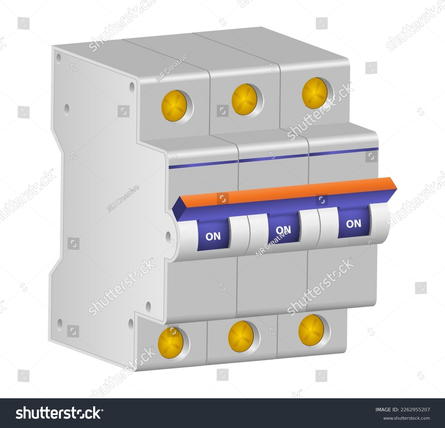 SVG of fuse box electrical switch panel mcb modular isolated - 3d illustration svg