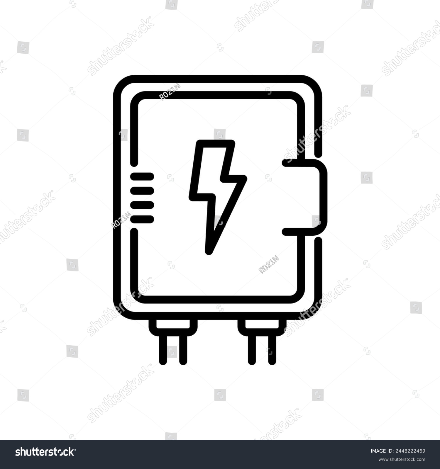 recommend clip art: fuse box icon vector, black line icon, isolated background
