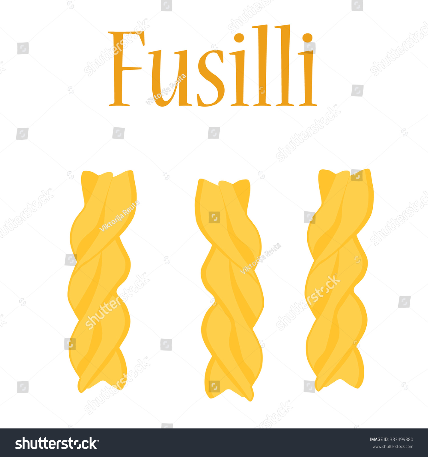 Fusilli Pasta Vector Isolated, Macaroni Icon, Pasta Collection ...