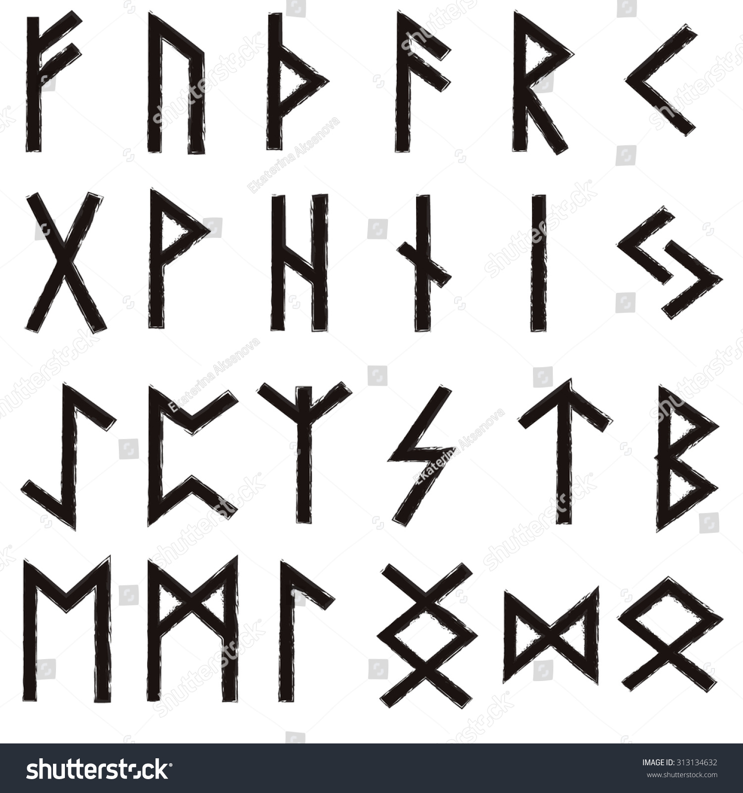 Futhark Elder Futhark Runes Magic Authentic Stock Vector 313134632 ...