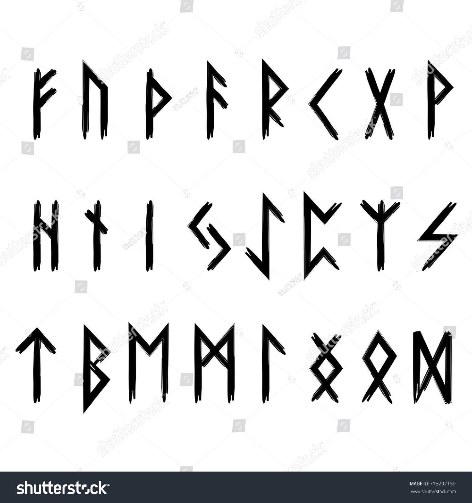 Futhark Rune Black Stock Vector 718297159 - Shutterstock