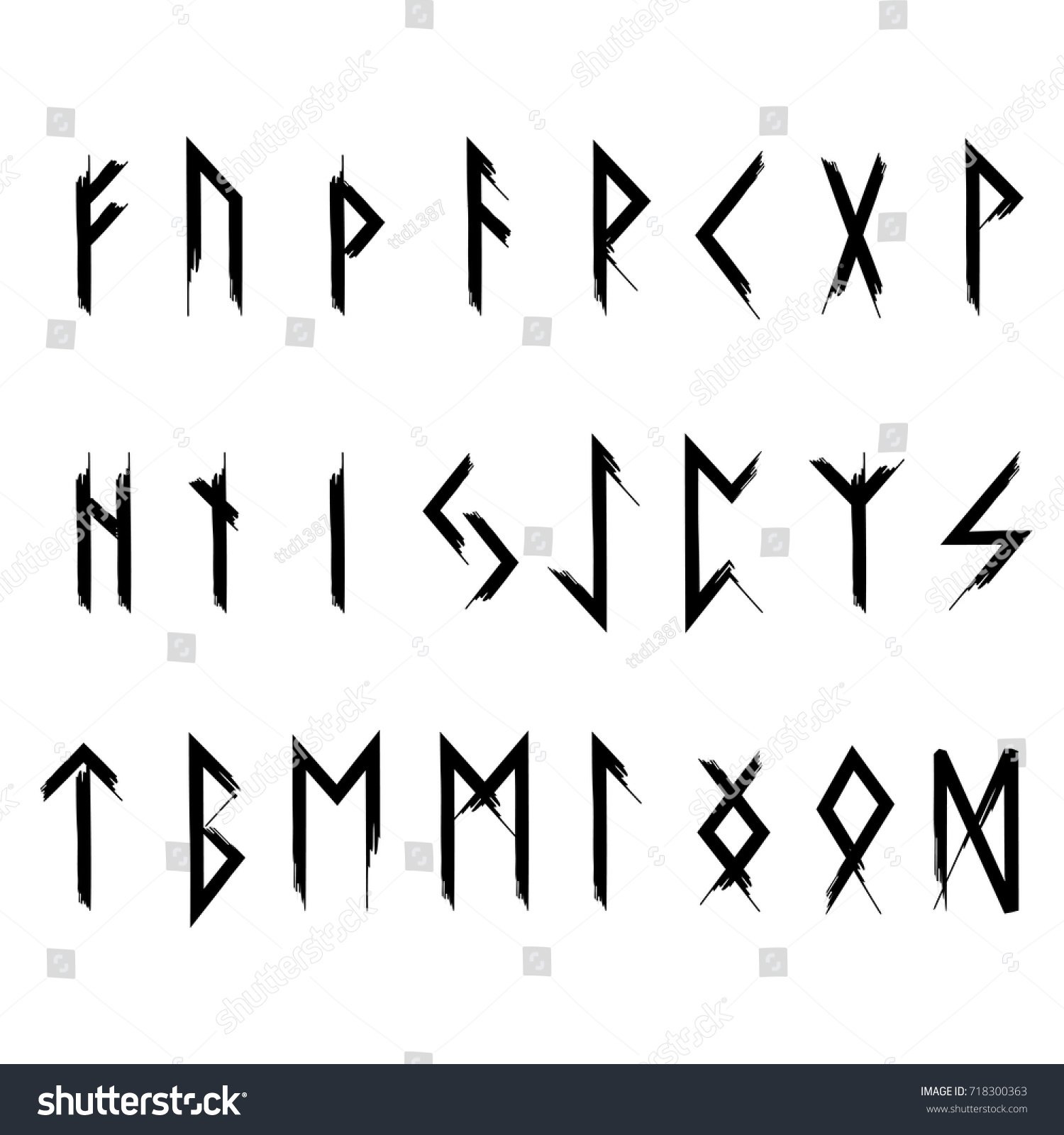 Futhark Runes Black Stock Vector (Royalty Free) 718300363 | Shutterstock