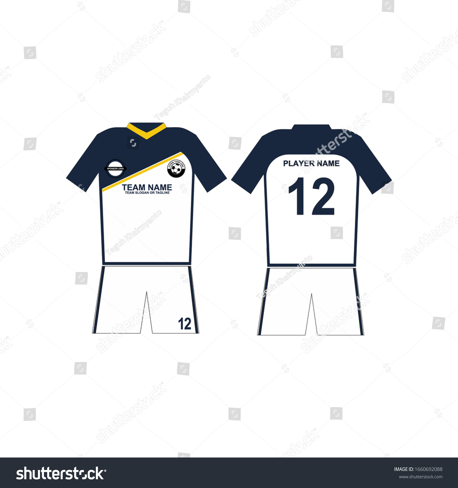 Download Futsal Football Jersey Template Design Vector Stock Vector Royalty Free 1660692088