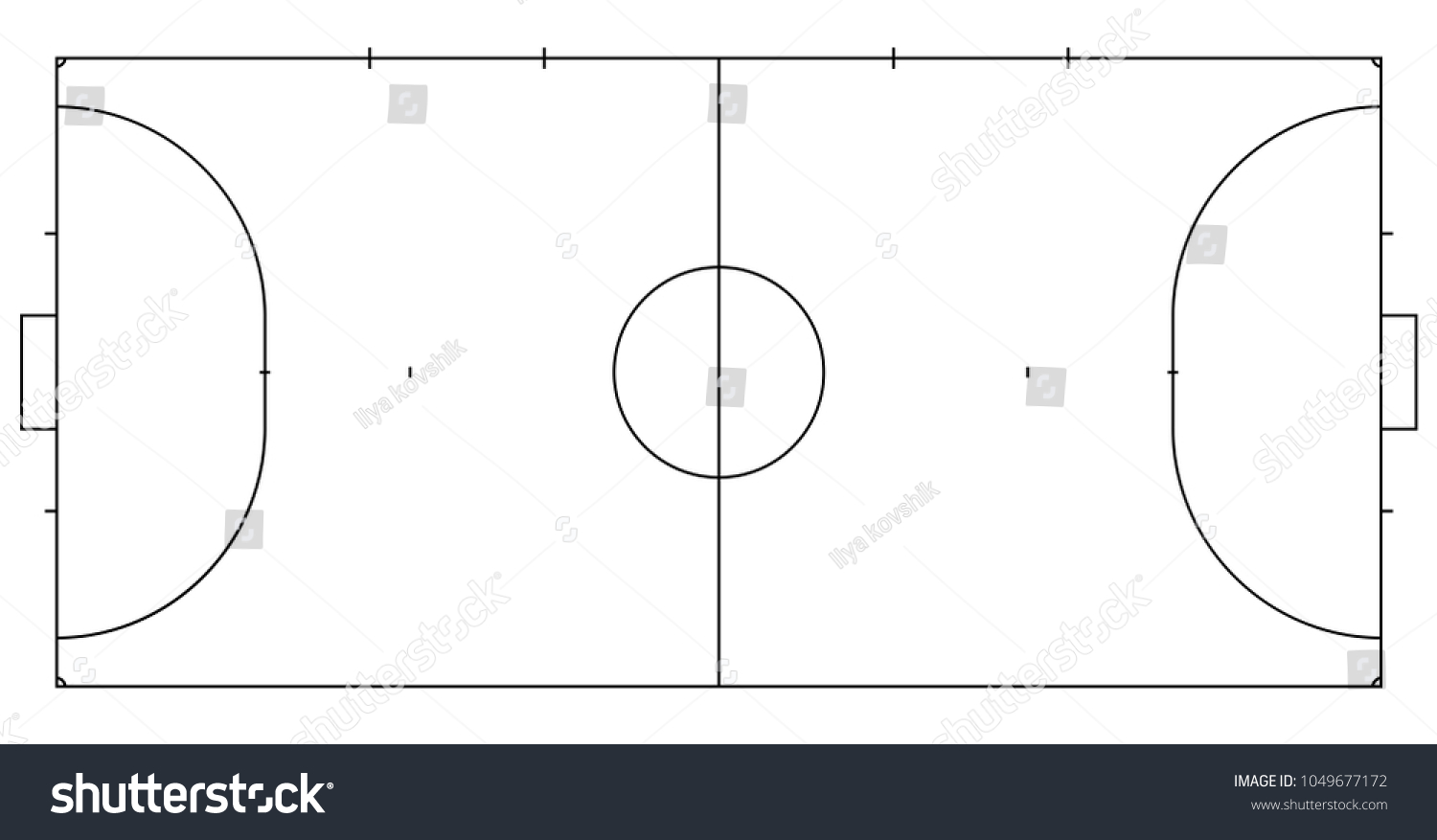 Futsal Mini Football Court Proportional Markup Stock Vector (Royalty ...