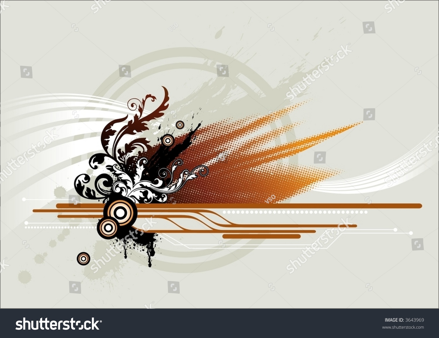 Futuristic Background Floral Elements Stock Vector (Royalty Free ...