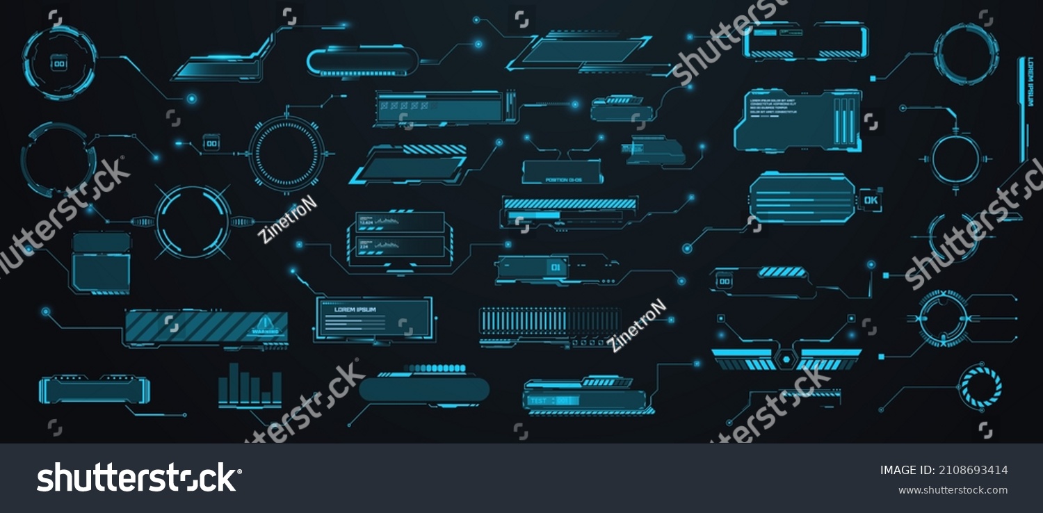 SVG of Futuristic Callouts titles in HUD style. Template callouts titles, information call bars and digital tech style neon design elements for game, user app.  Modern banners of lower third for presentation svg