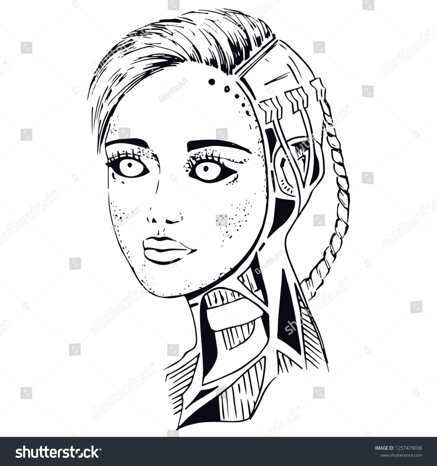 Futuristic Cyborg Girl Vector Illustration Isolated Stock Vector Royalty Free 1257479038 Futuristic Cyborg Girl Vector Illustration Isolated Stock Vector Royalty Free 1257479038
