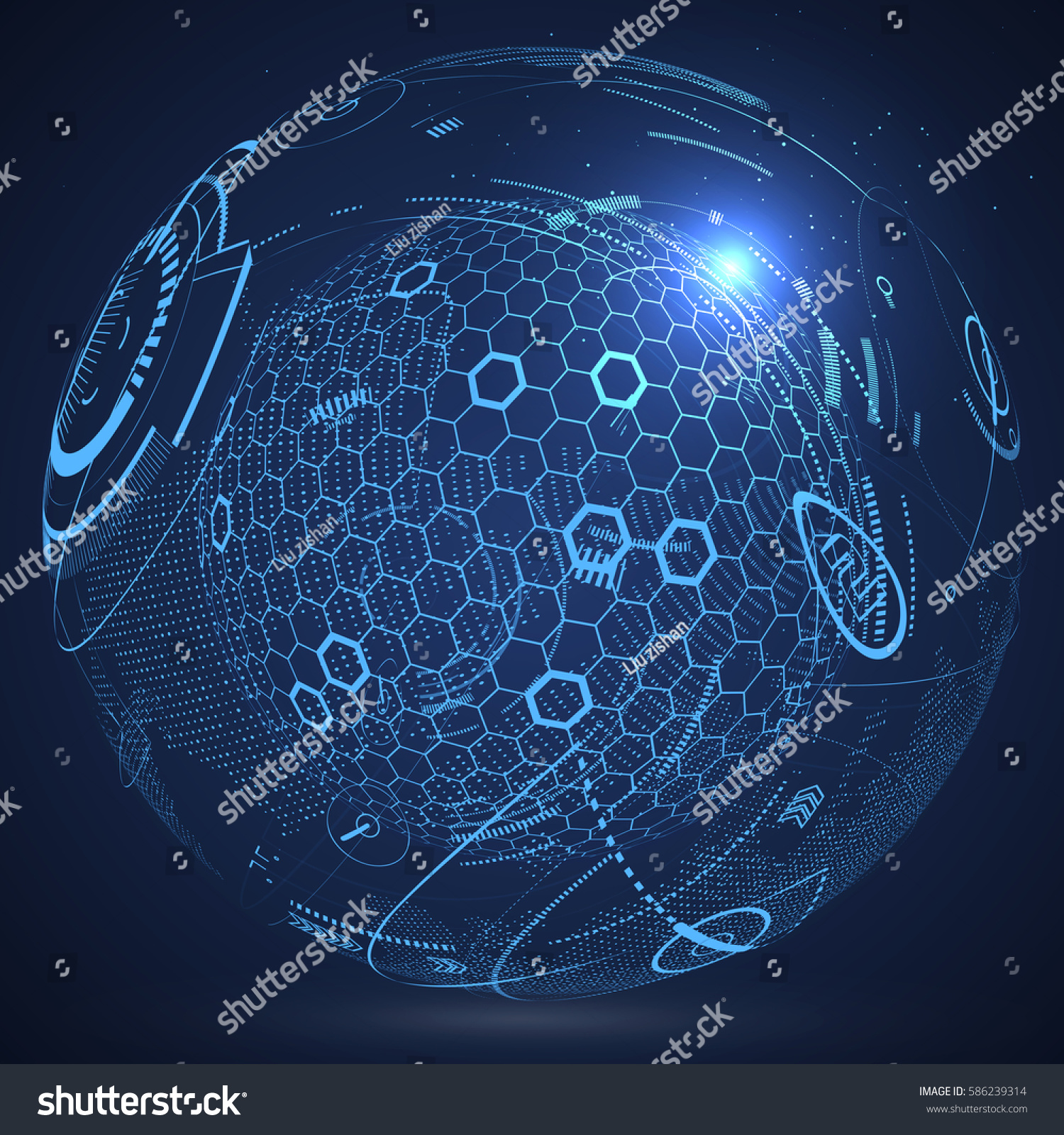 Futuristic Globalization Interface Sense Science Technology Stock ...