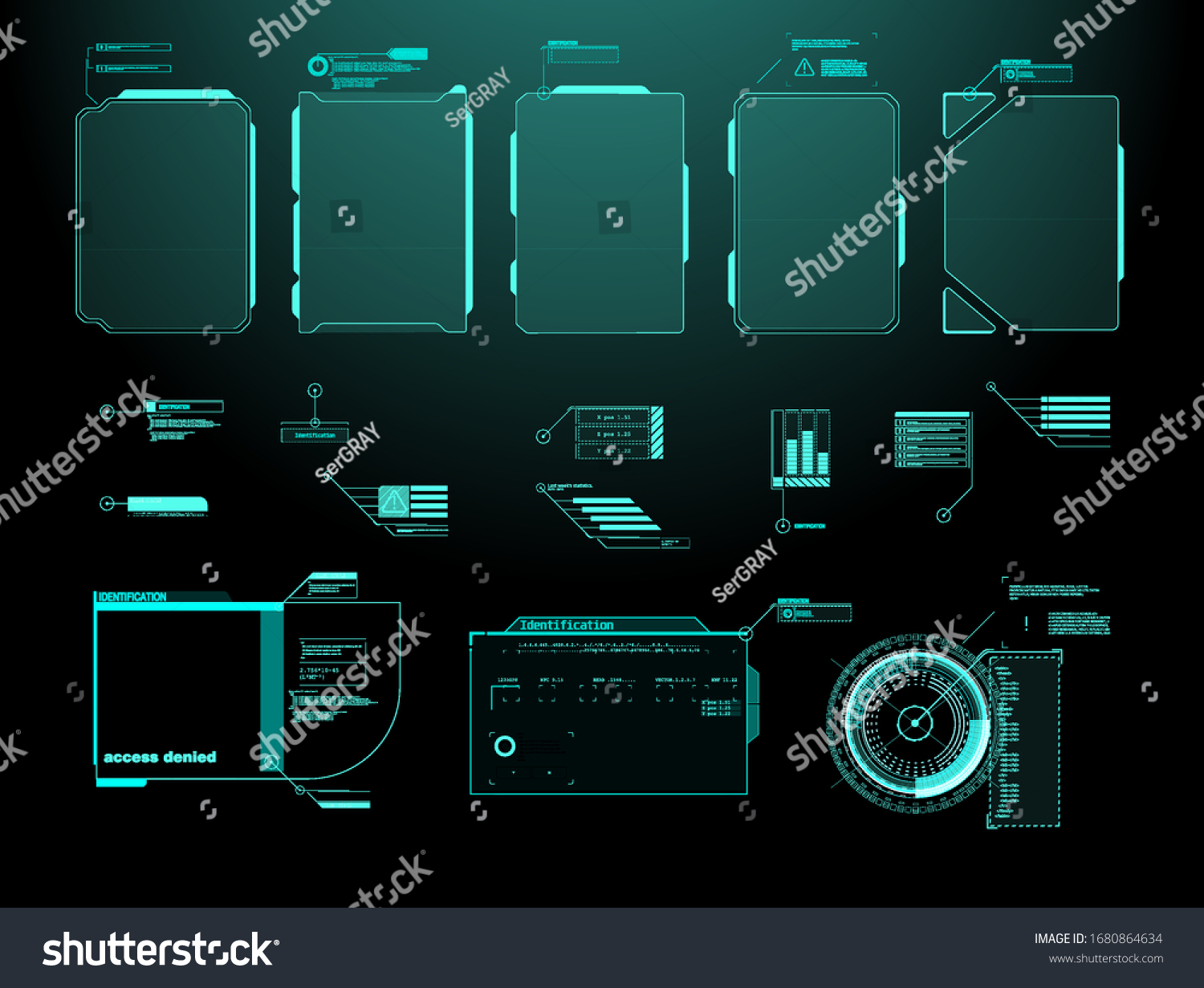 Futuristic Vector Hud Interface Screen Design Stock Vector (Royalty ...