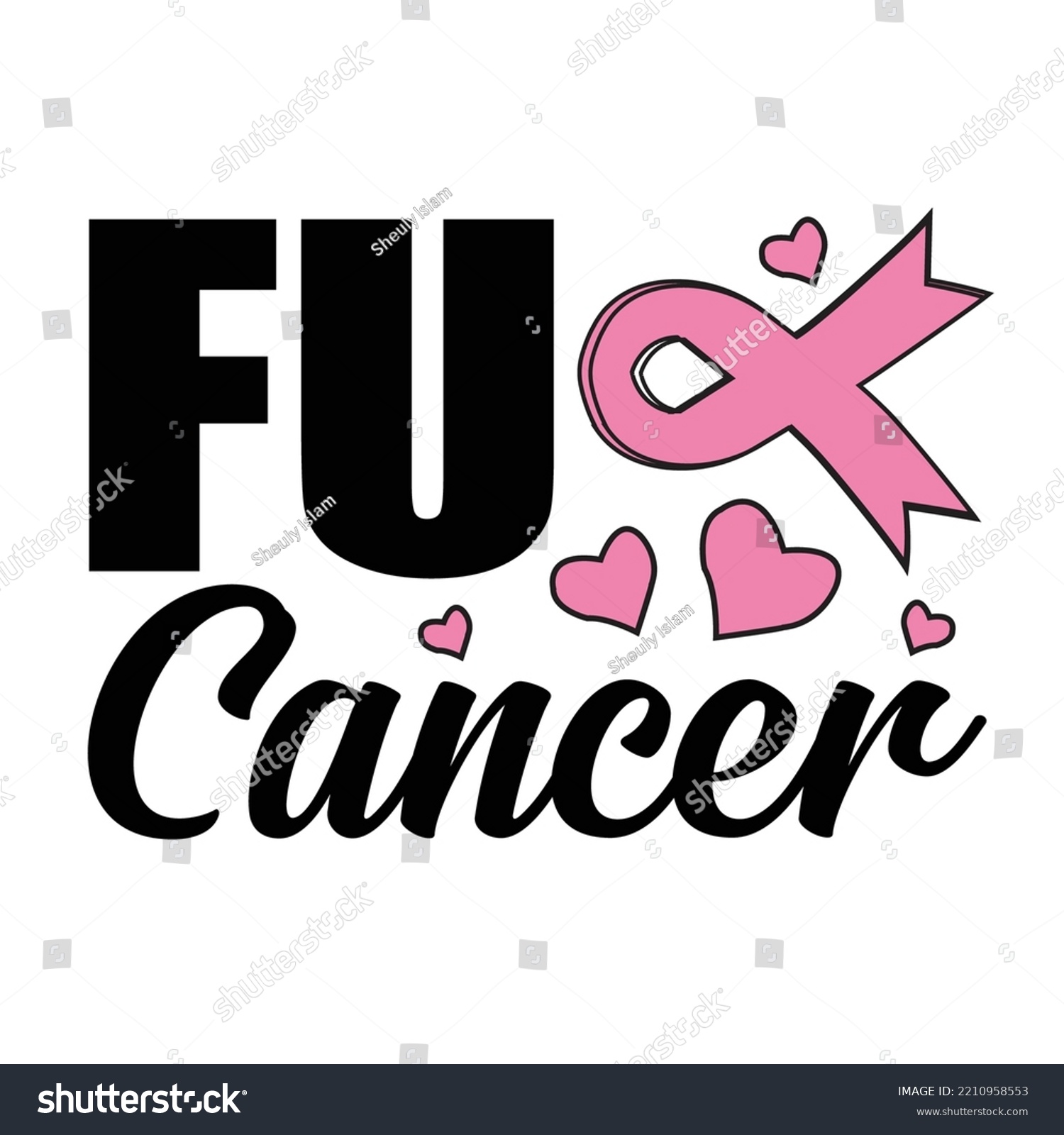 SVG of Fux Cancer - Breast Cancer Svg T-Shirt Design svg