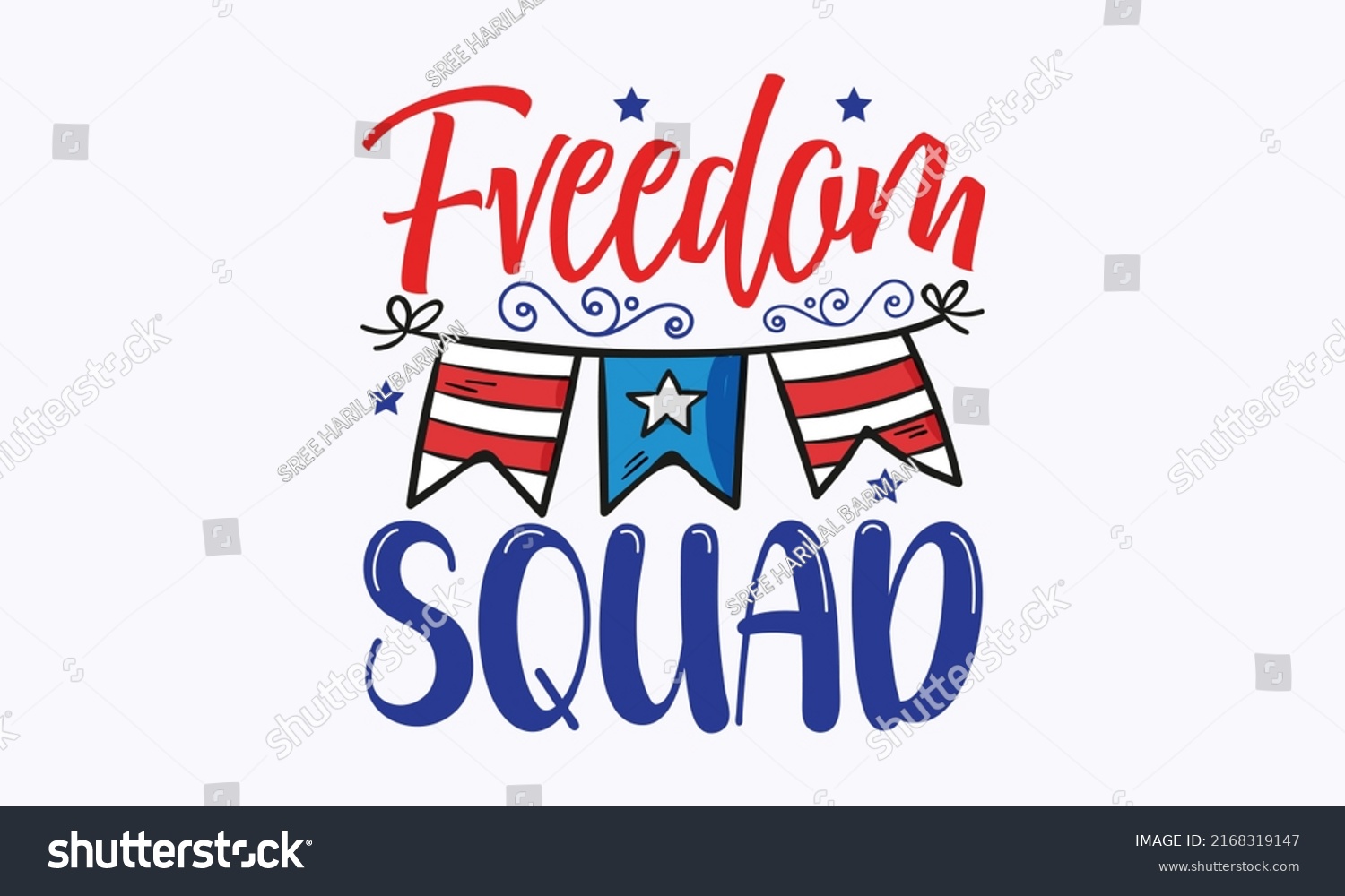 SVG of fveedom squad - 4th of July rainbow svg vector image isolated on white background. 4th of July fireworks svg for design shirt and scrapbooking. Good for advertising, poster, announcement, invitation,  svg