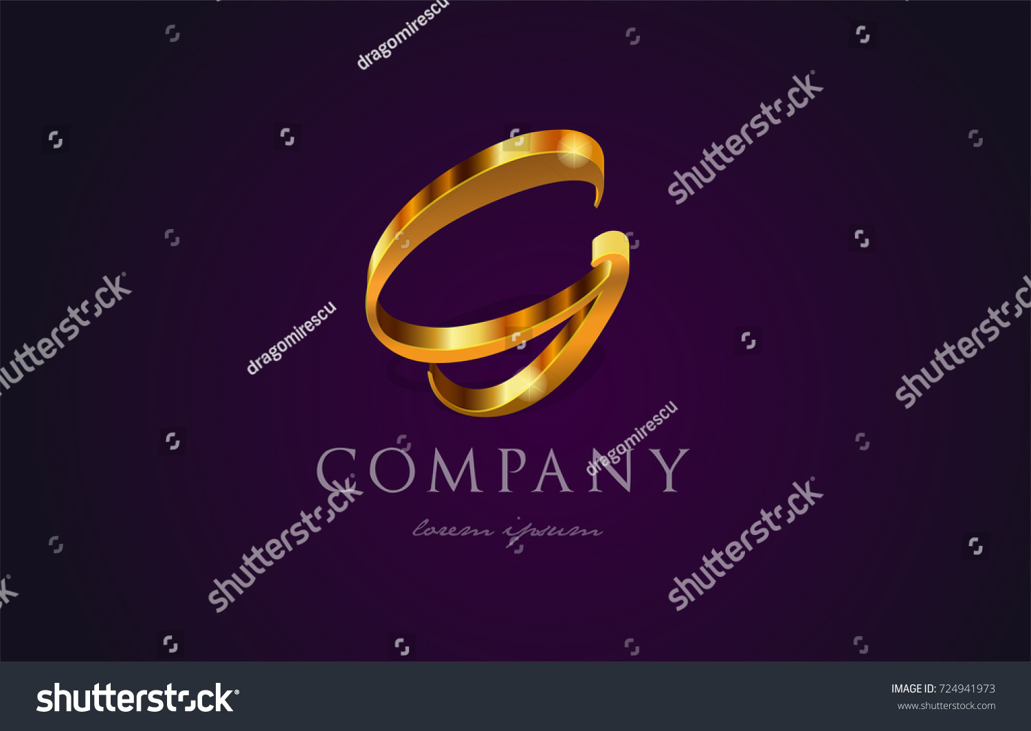 G Gold Golden Alphabet Letter Logo Stock Vector (Royalty Free ...