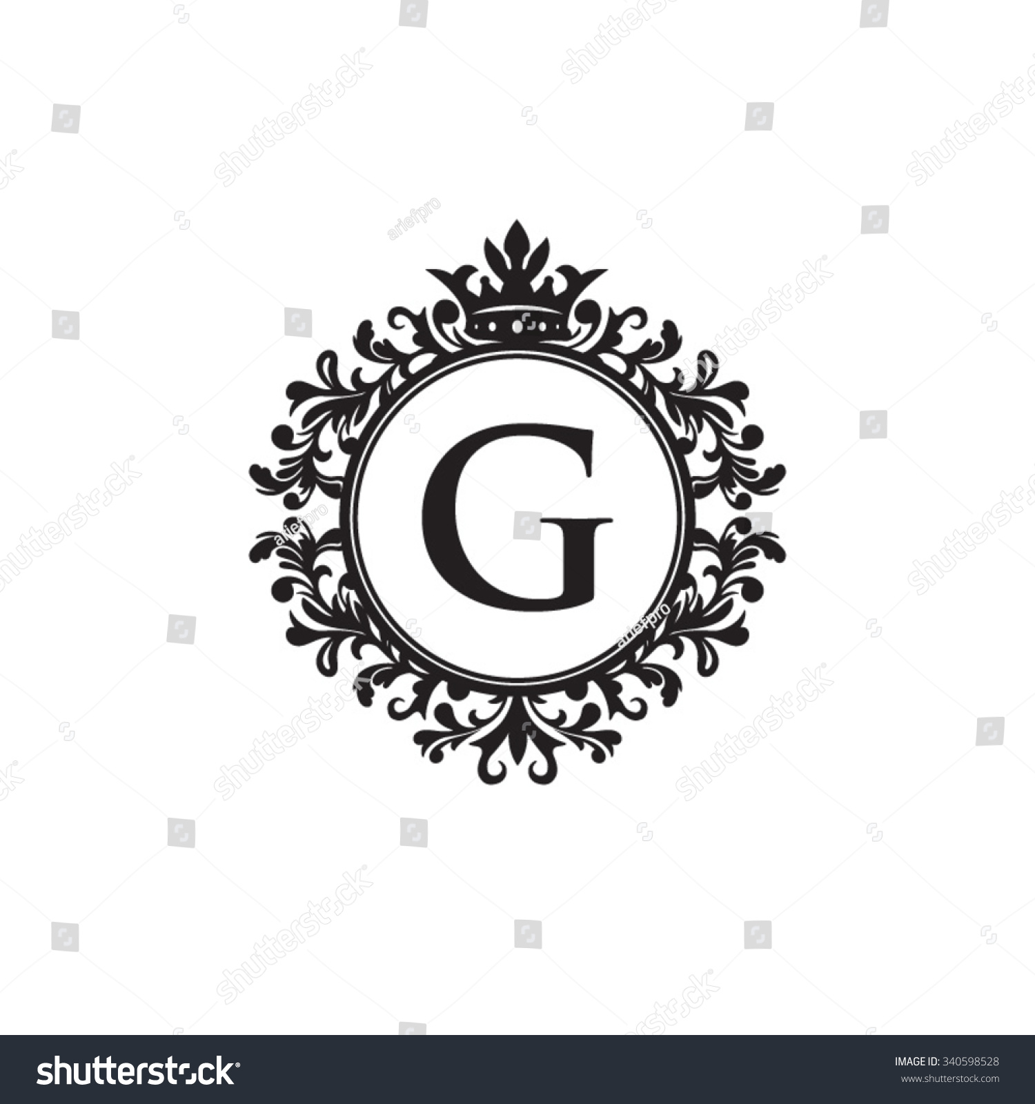 G Initial Logo. Luxury Ornament Crown Logo. Stock Vector Illustration ...