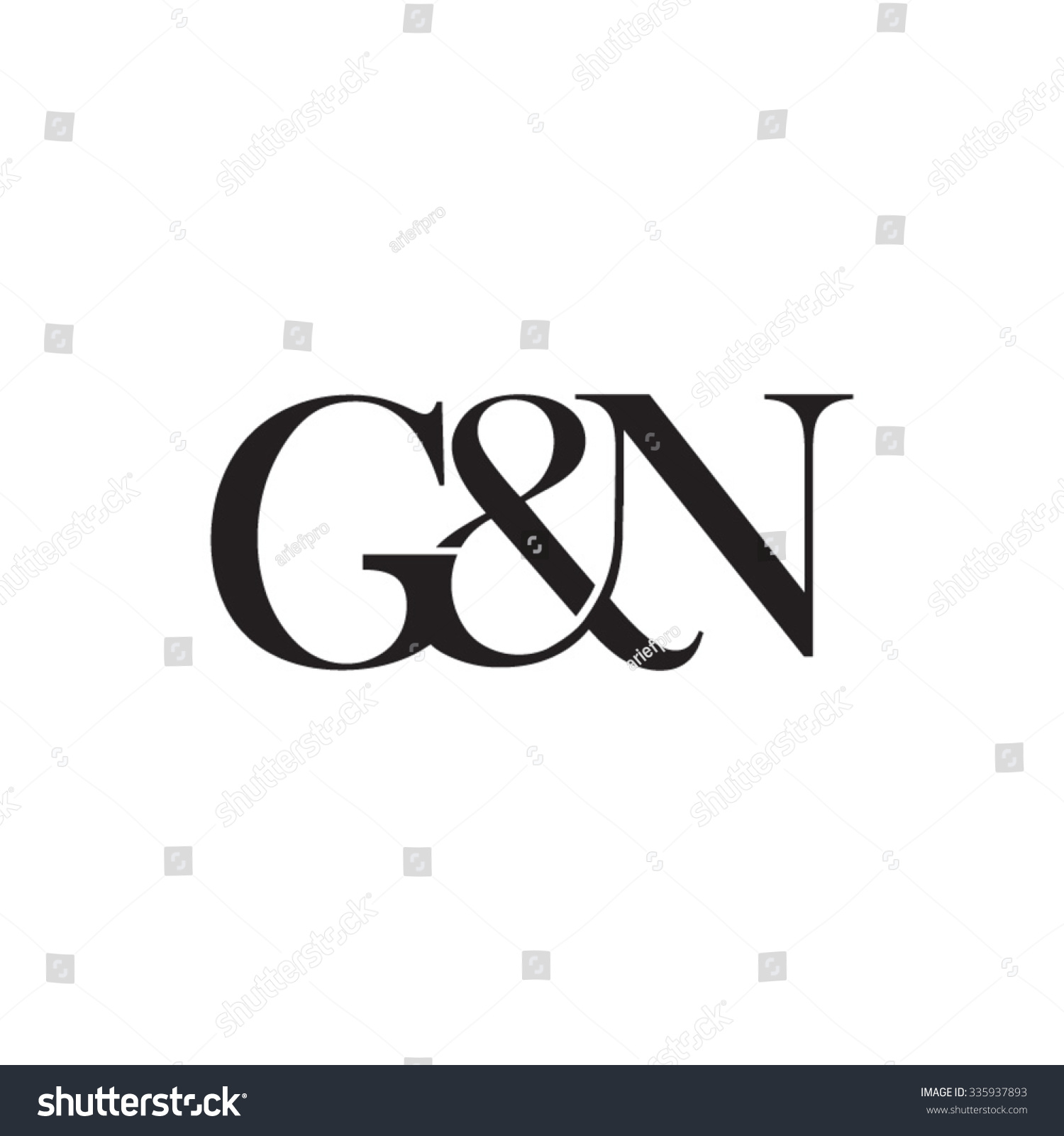 Gn Initial Logo Ampersand Monogram Logo Stock Vector Royalty Free