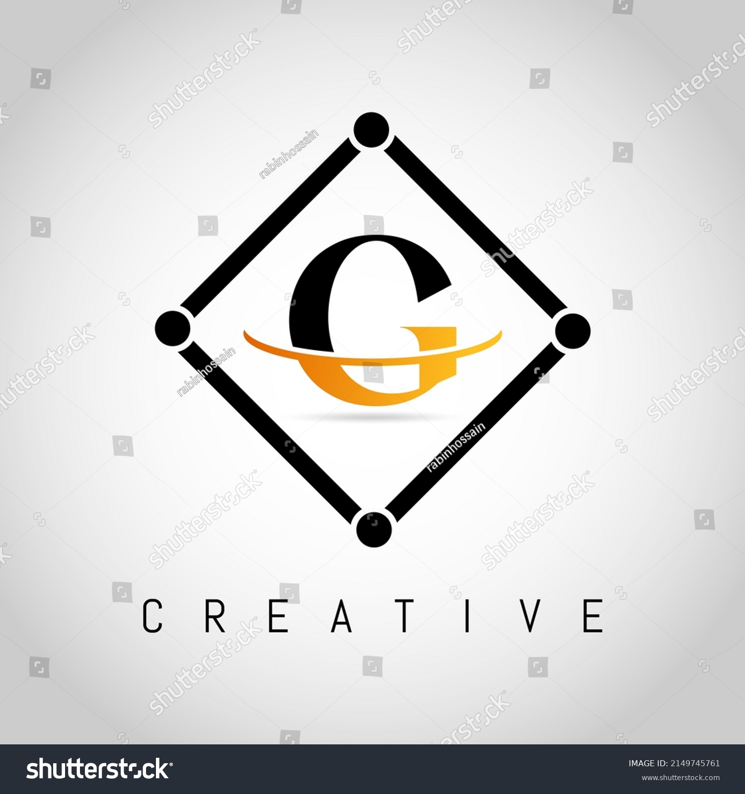 G Square Framed Letter Logo Design Stock Vector Royalty Free