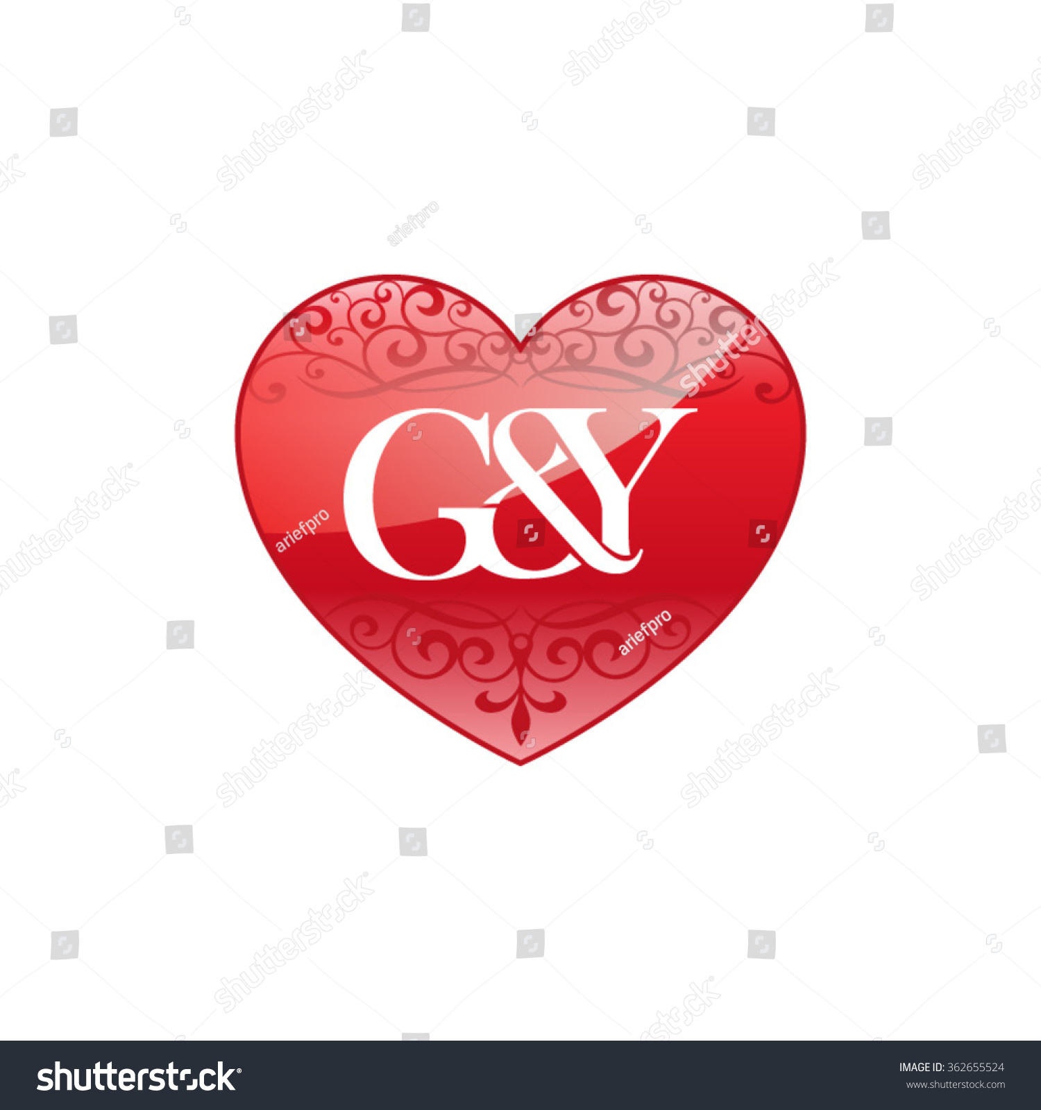 Gy Initial Letter Couple Logo Ornament Stock Vector Royalty Free