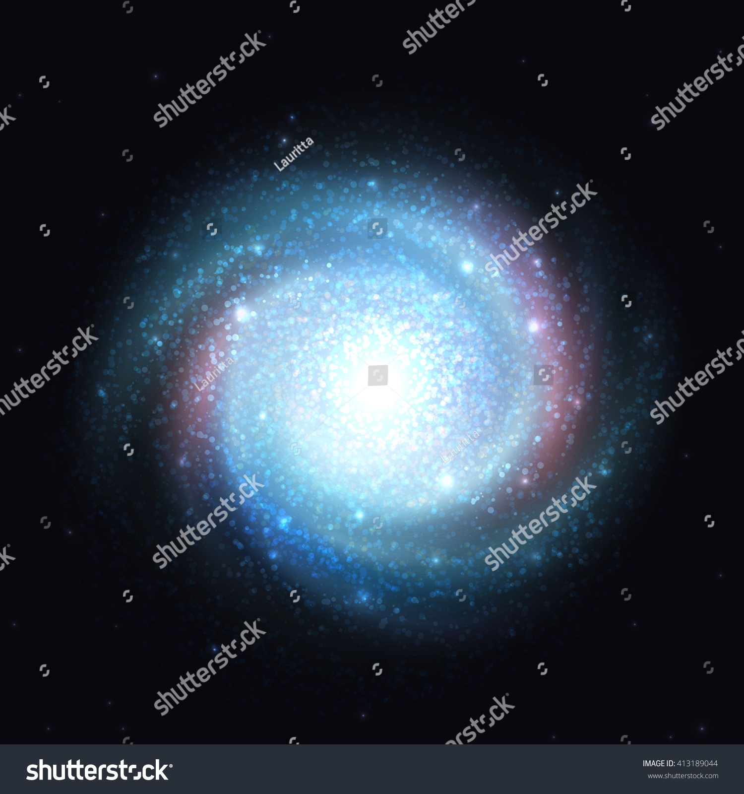 Galaxy Effect Spiral Realistic Clusters Stars Stock Vector (Royalty ...