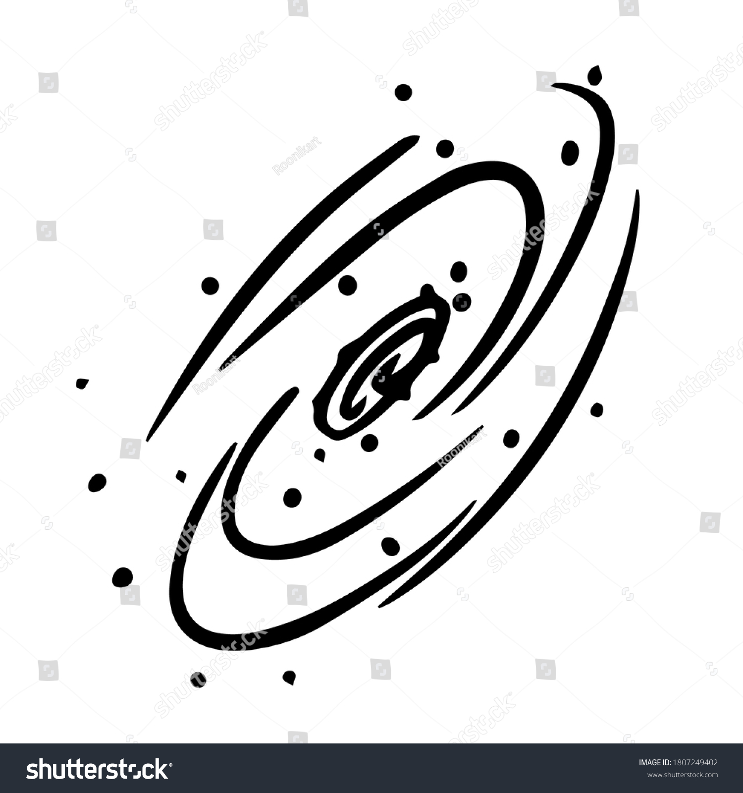 Galaxy Vortex Clipart Doodle Style Icon Stock Vector (Royalty Free ...